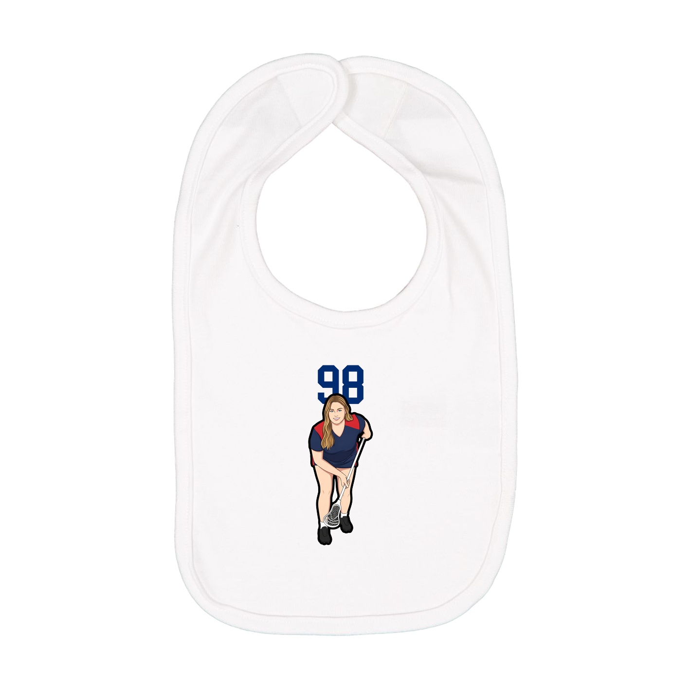 Infant Bib — Number Top in White