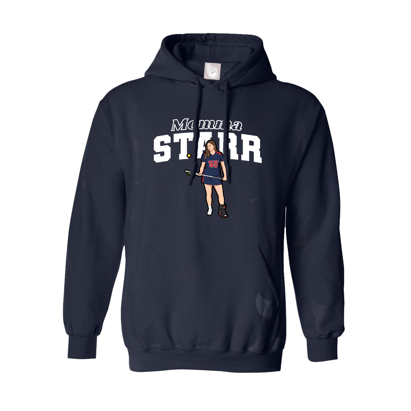 Youth Hoodie — Mothers Day Block in Navy