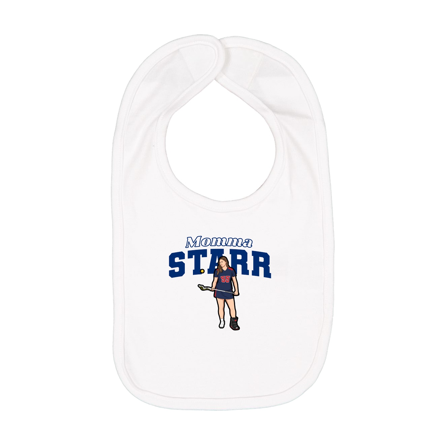 Infant Bib — Mothers Day Block in White