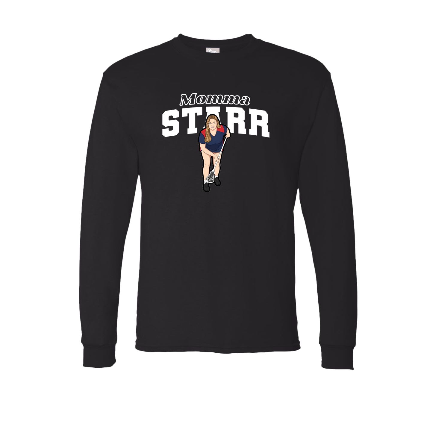 Long Sleeve Tee — Mothers Day Block in Black