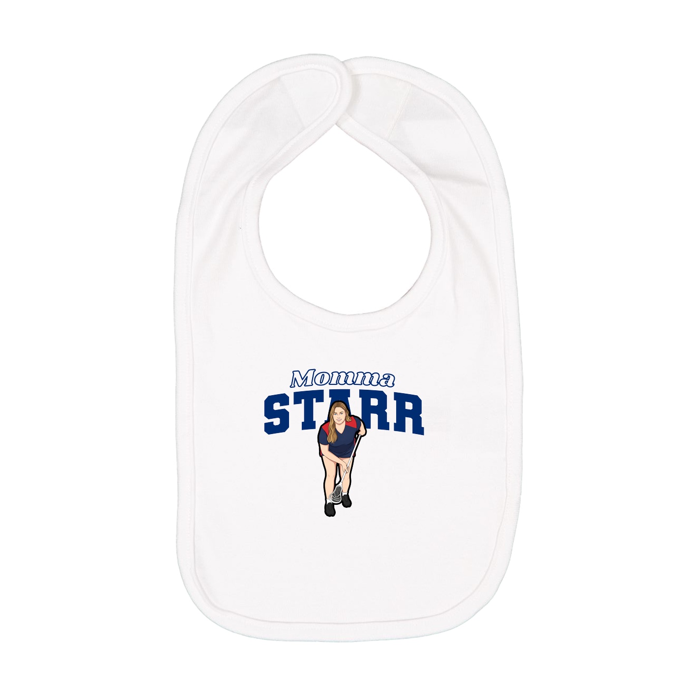 Infant Bib — Mothers Day Block in White