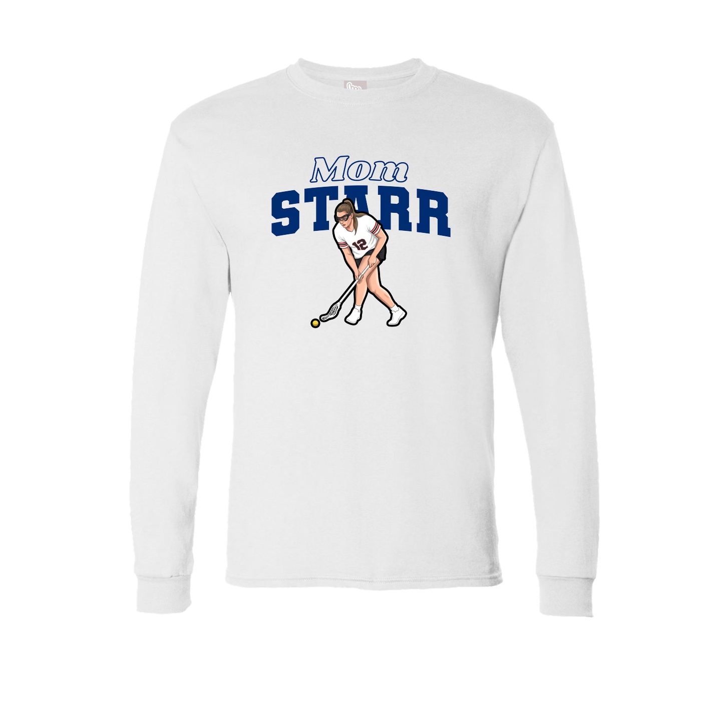 Long Sleeve Tee — Mothers Day Block in White
