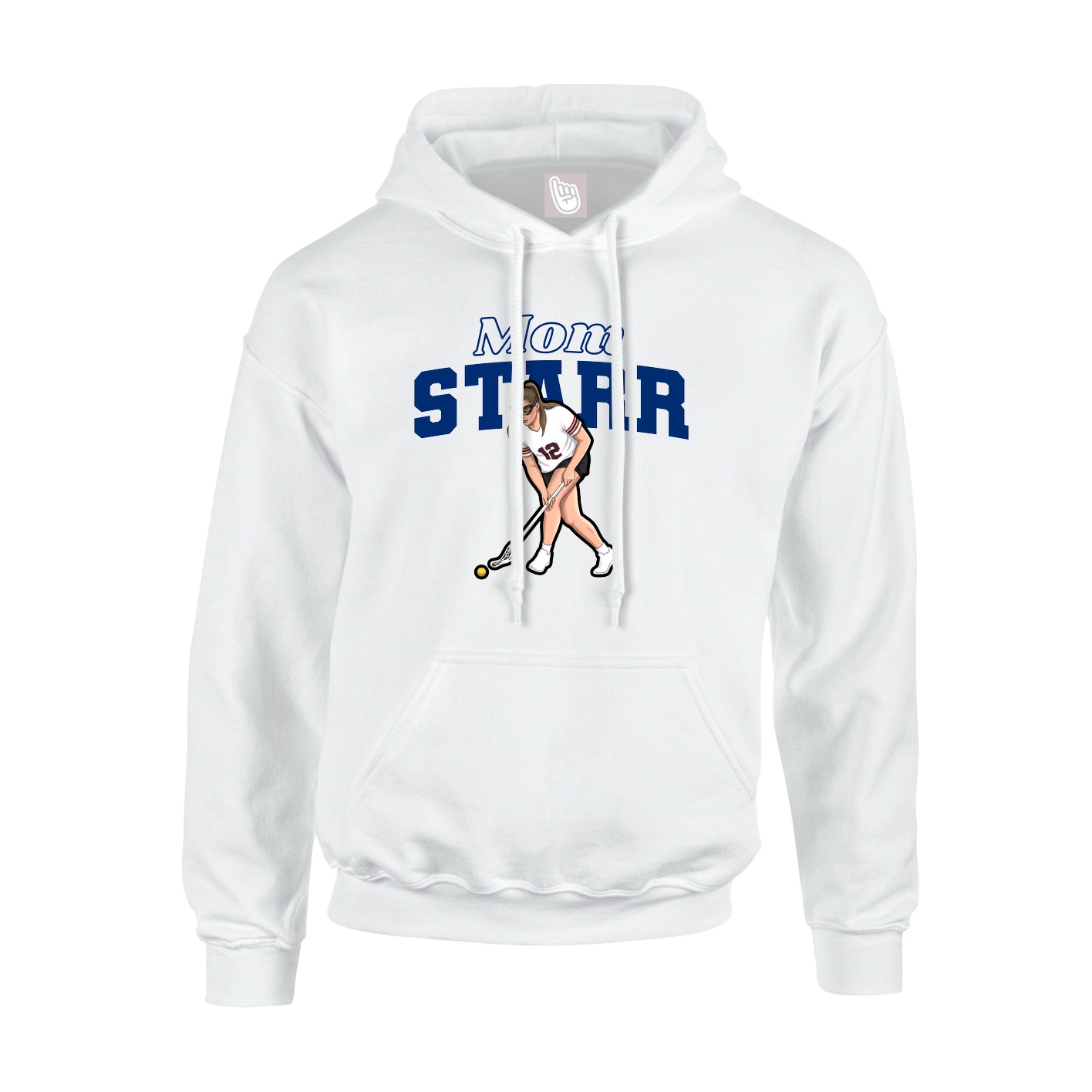 Youth Hoodie — Mothers Day Block in White