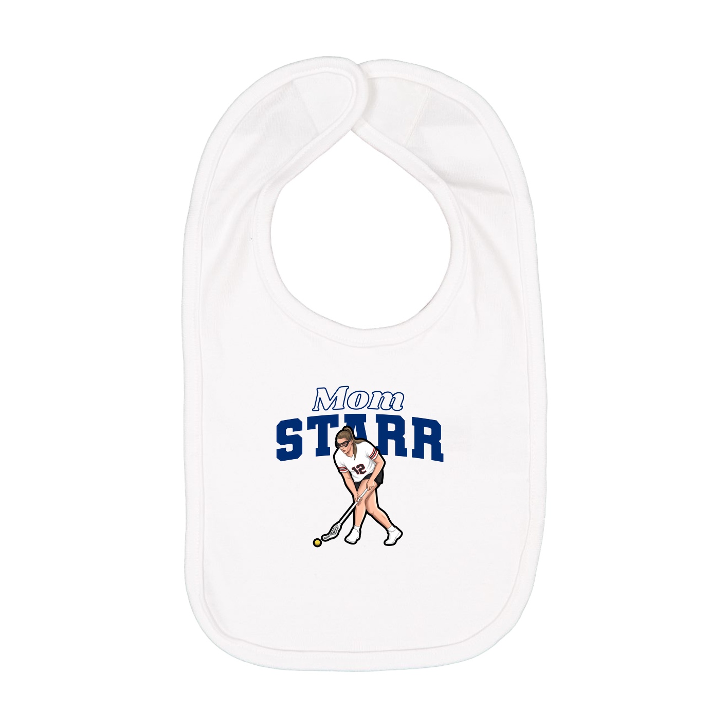 Infant Bib — Mothers Day Block in White