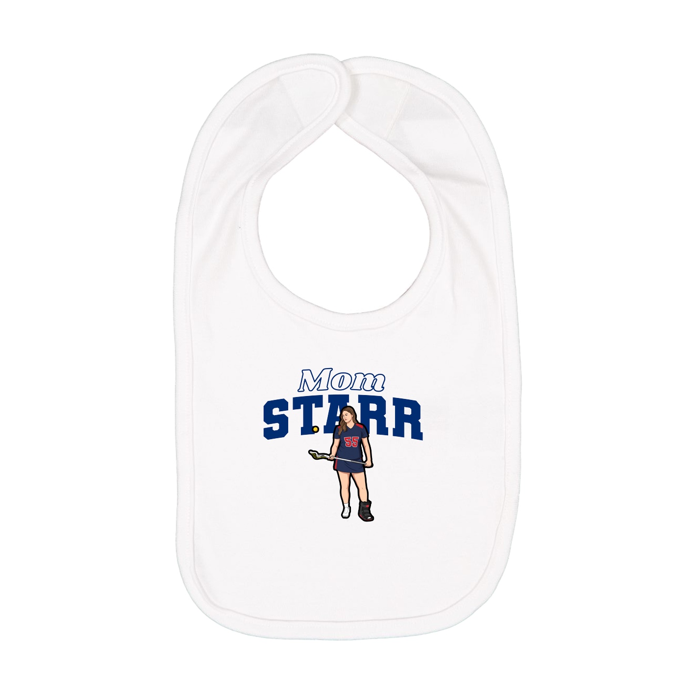 Infant Bib — Mothers Day Block in White