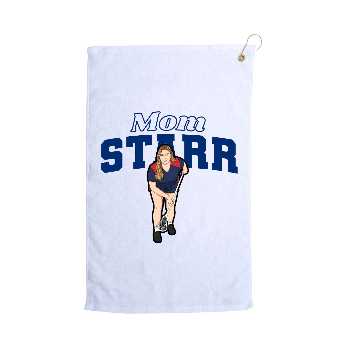 Golf Towel — Mothers Day Block in White
