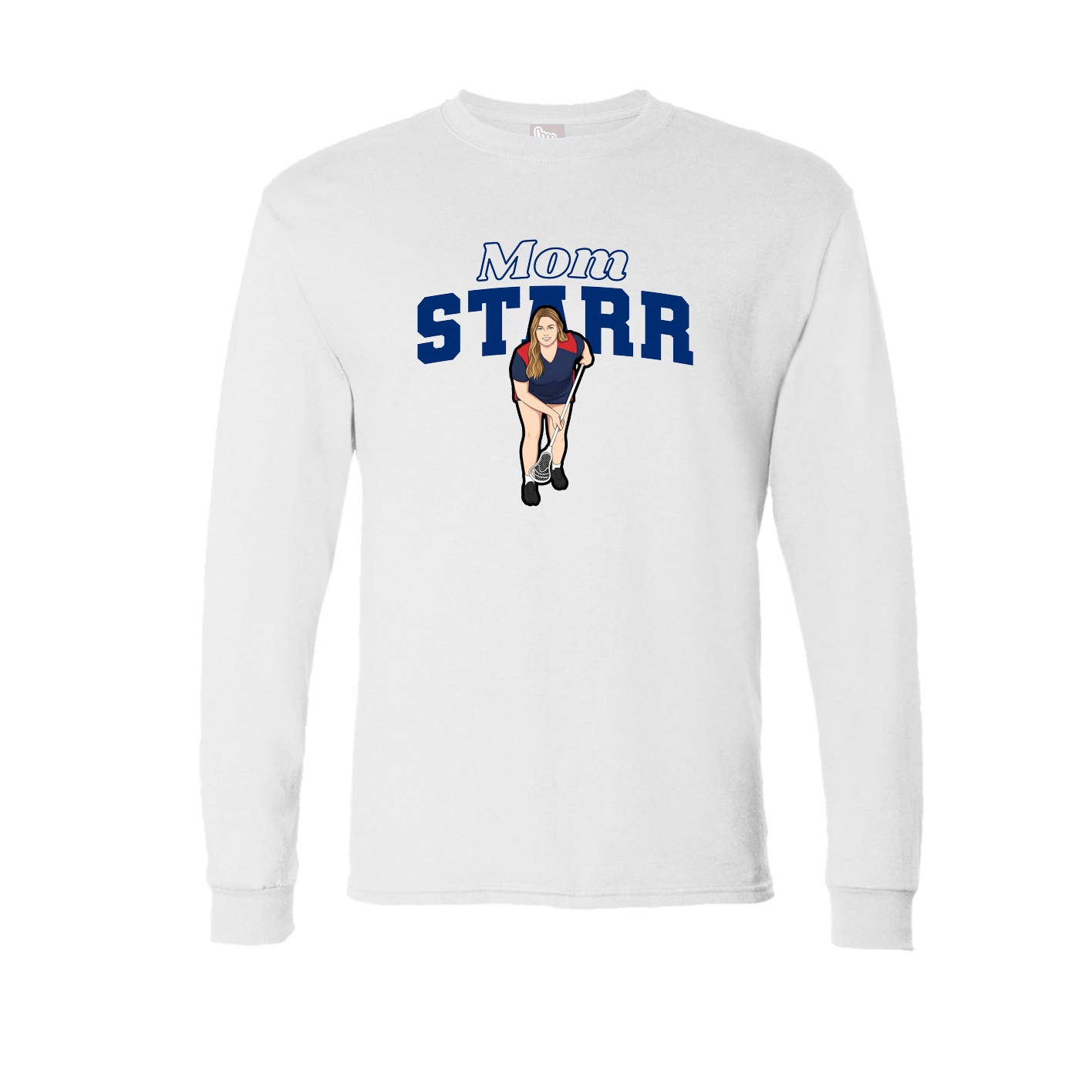 Long Sleeve Tee — Mothers Day Block in White