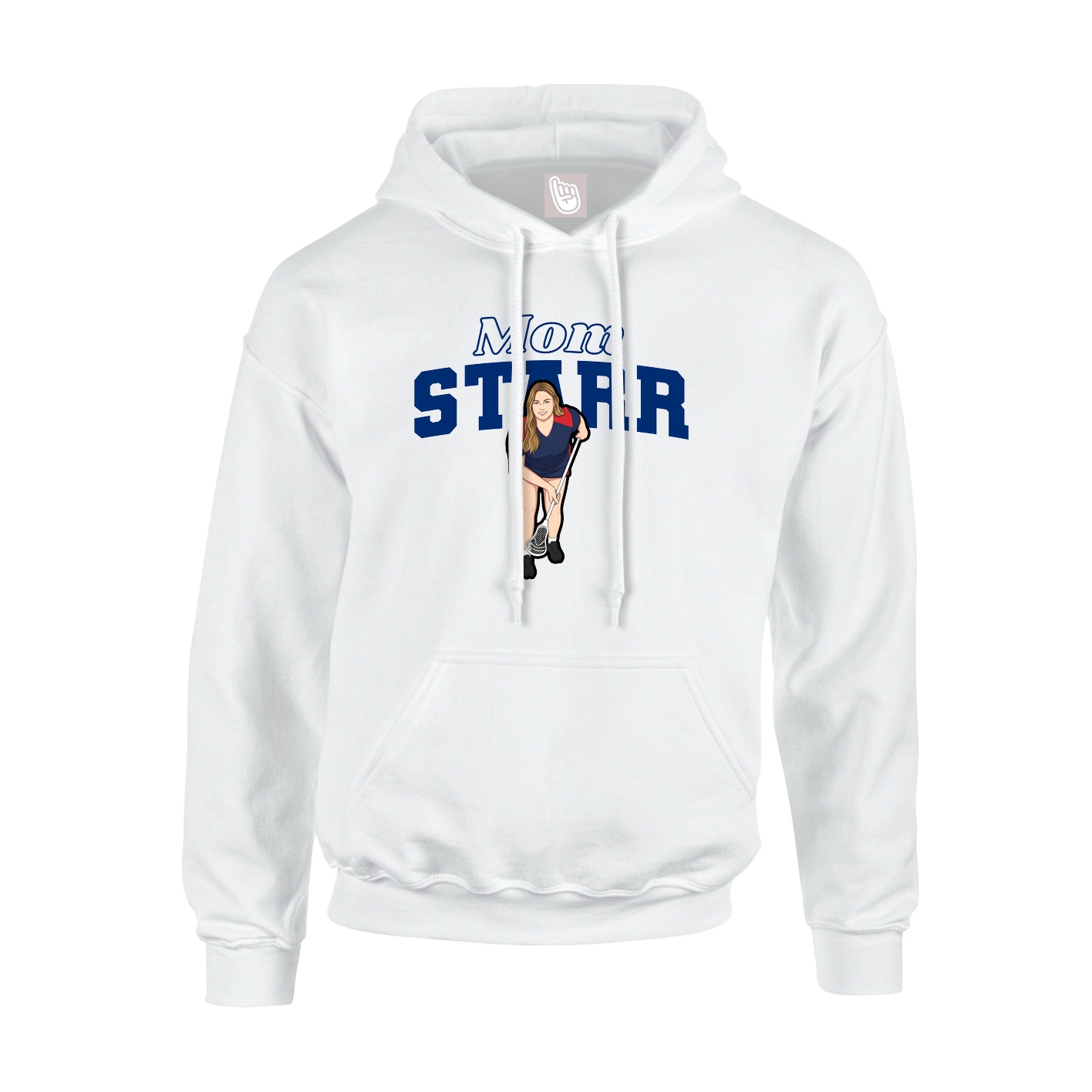 Youth Hoodie — Mothers Day Block in White