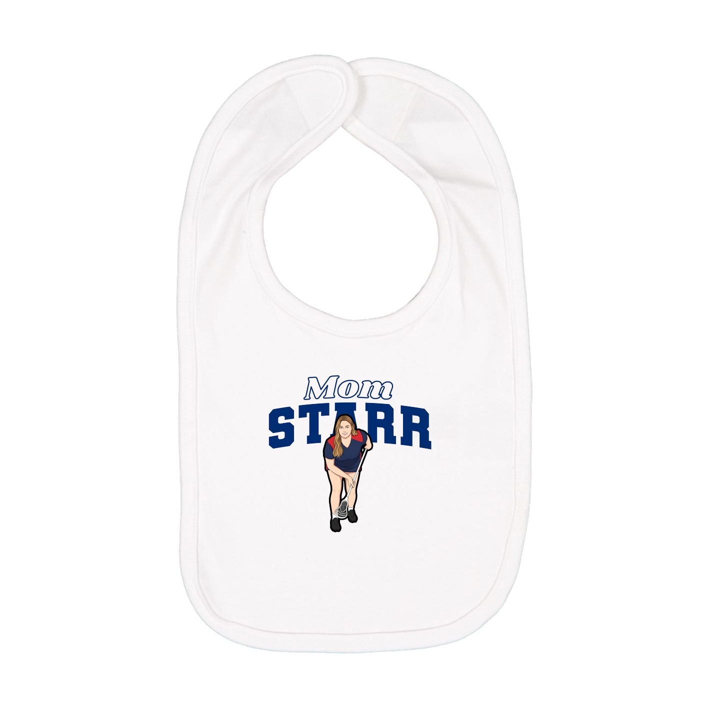 Infant Bib — Mothers Day Block in White