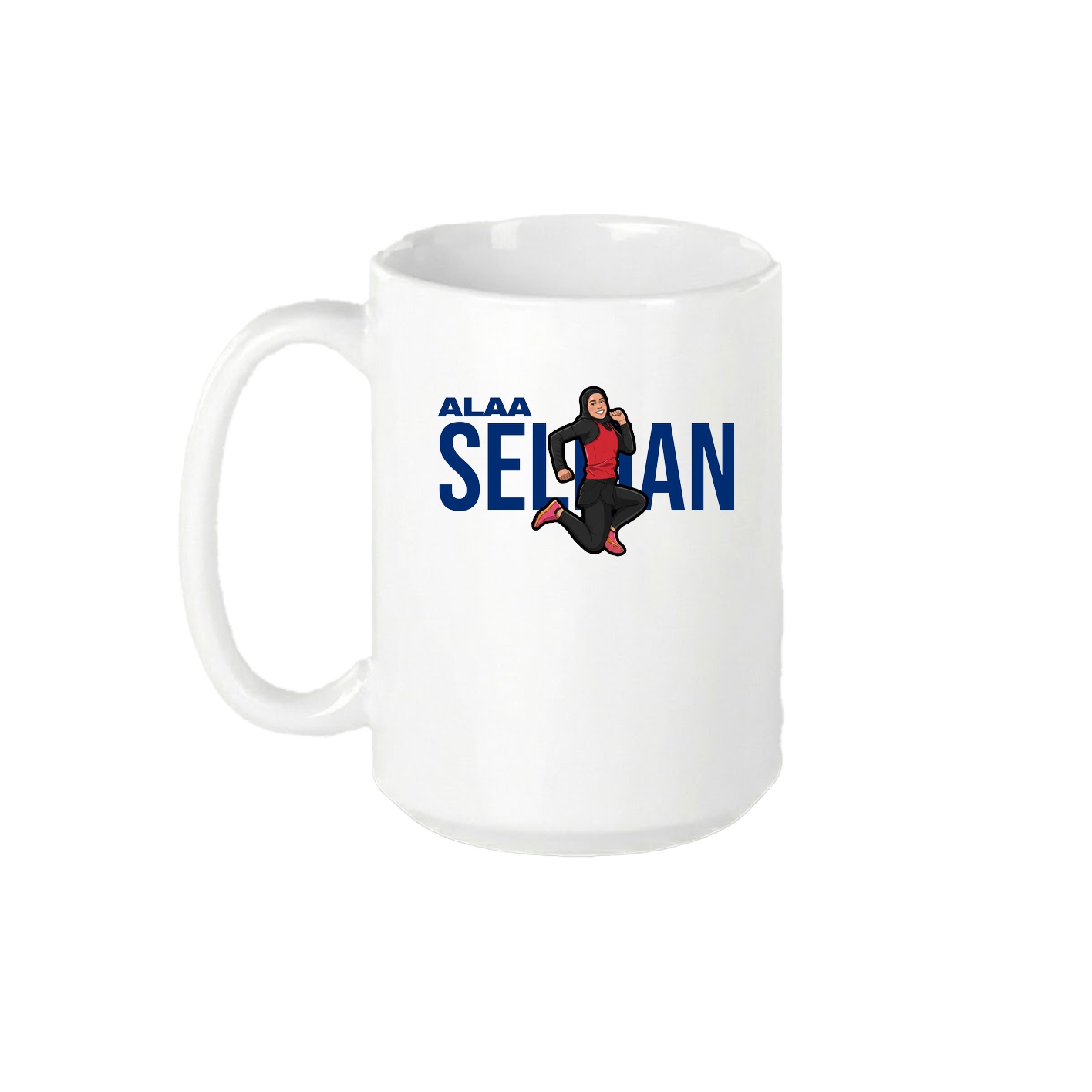 15oz Coffee Mug — Player Name in White