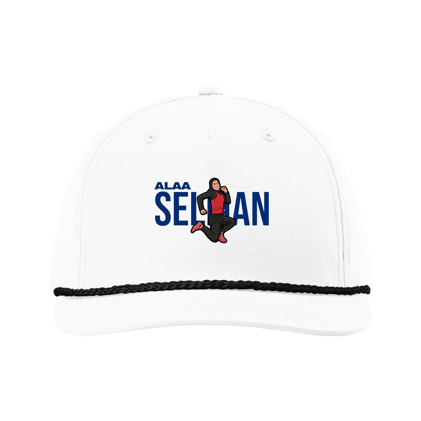 Five-Panel Classic Rope Cap — Player Name in White