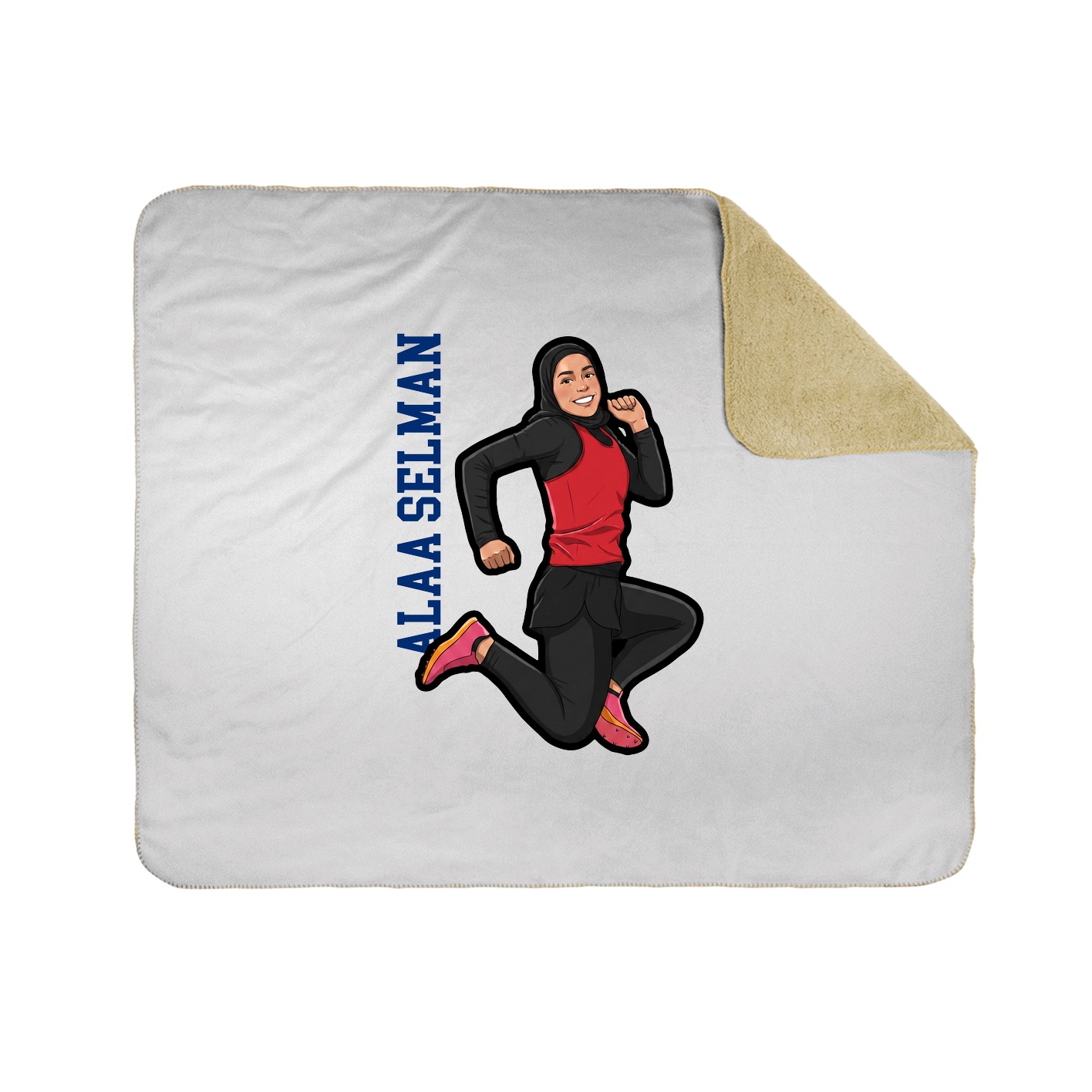 Throw Blanket — Name Vertical in White