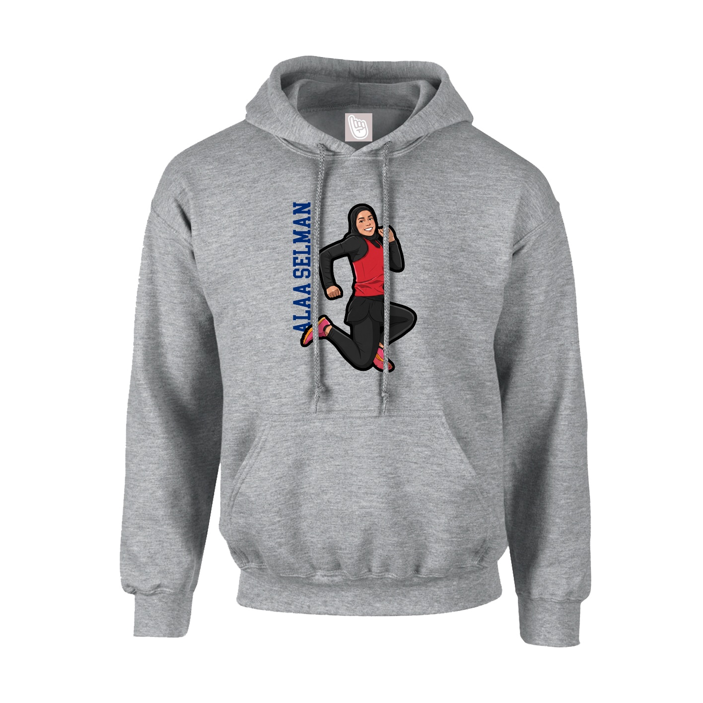Youth Hoodie — Name Vertical in Grey