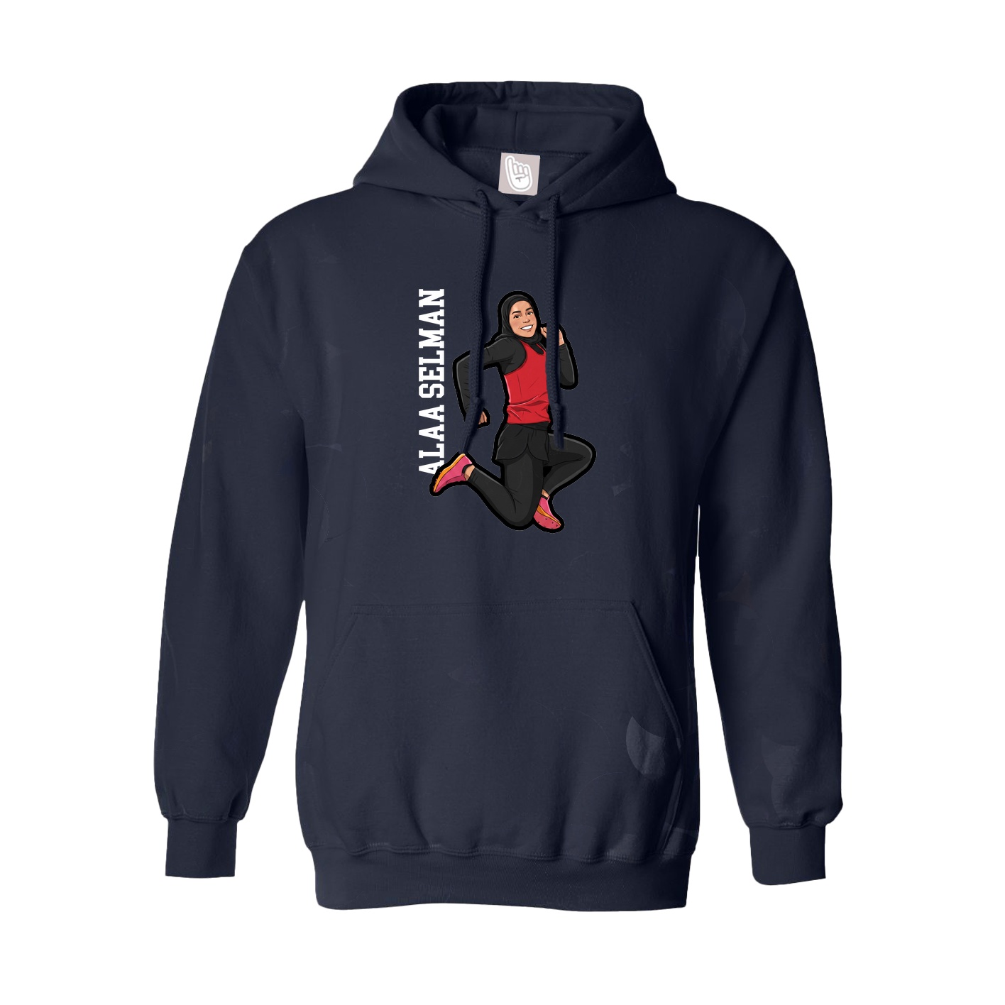 Youth Hoodie — Name Vertical in Navy