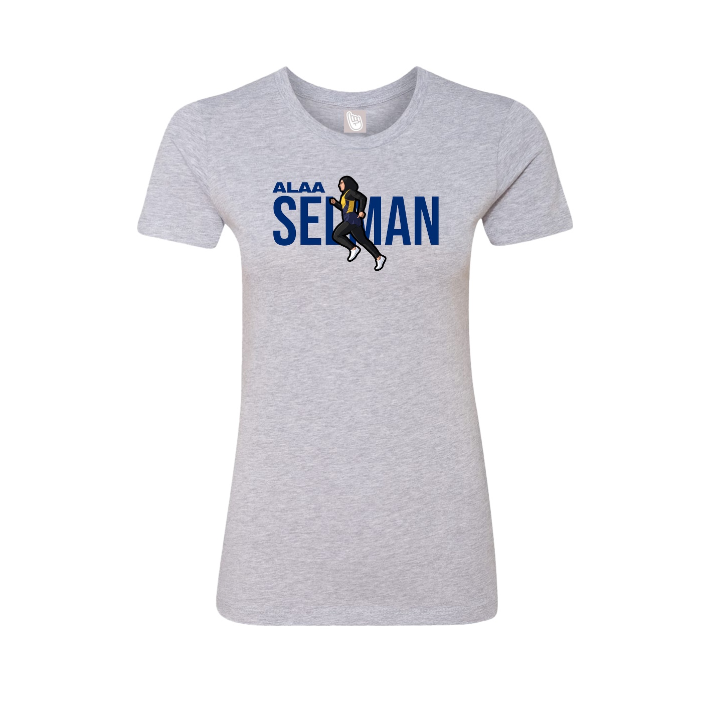 Fitted Women's Tee — Player Name in Grey