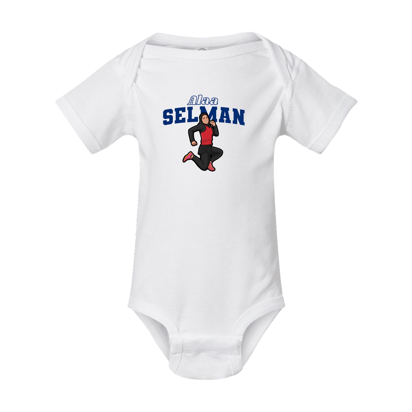 Baby Onesie — Name Arch in White