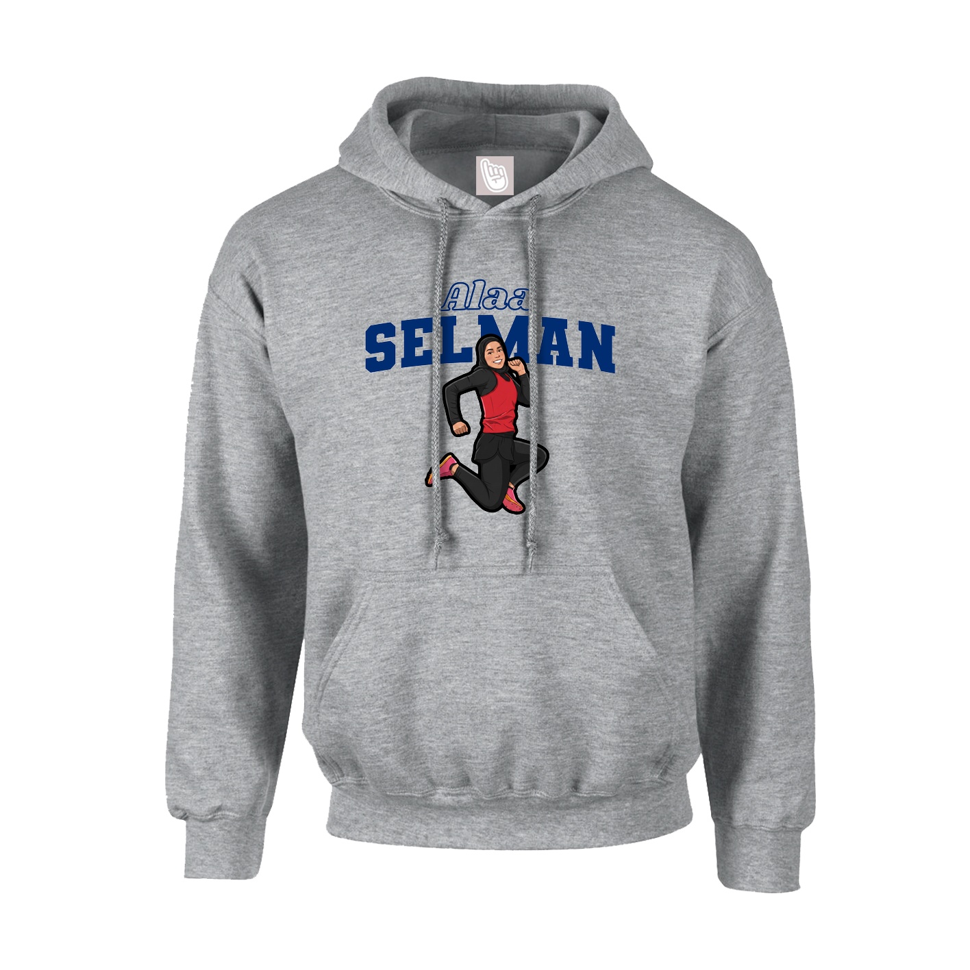 Youth Hoodie — Name Arch in Grey