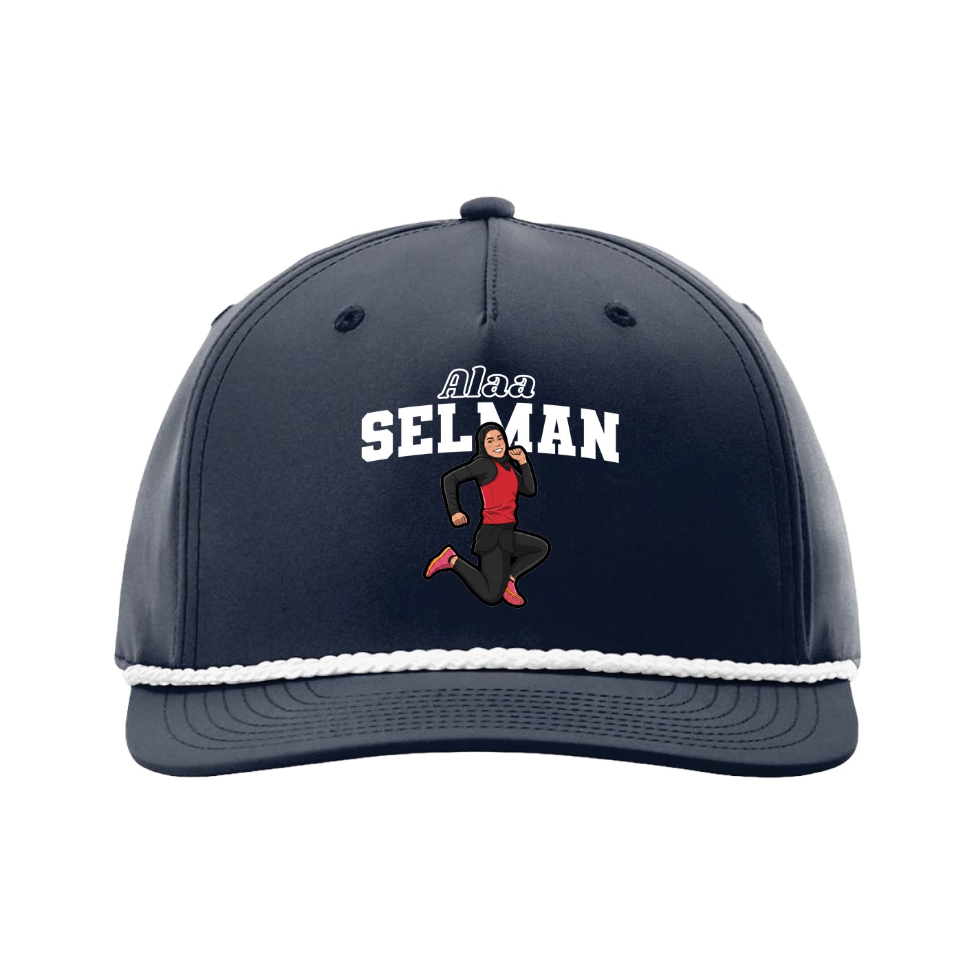 Five-Panel Classic Rope Cap — Name Arch in Navy