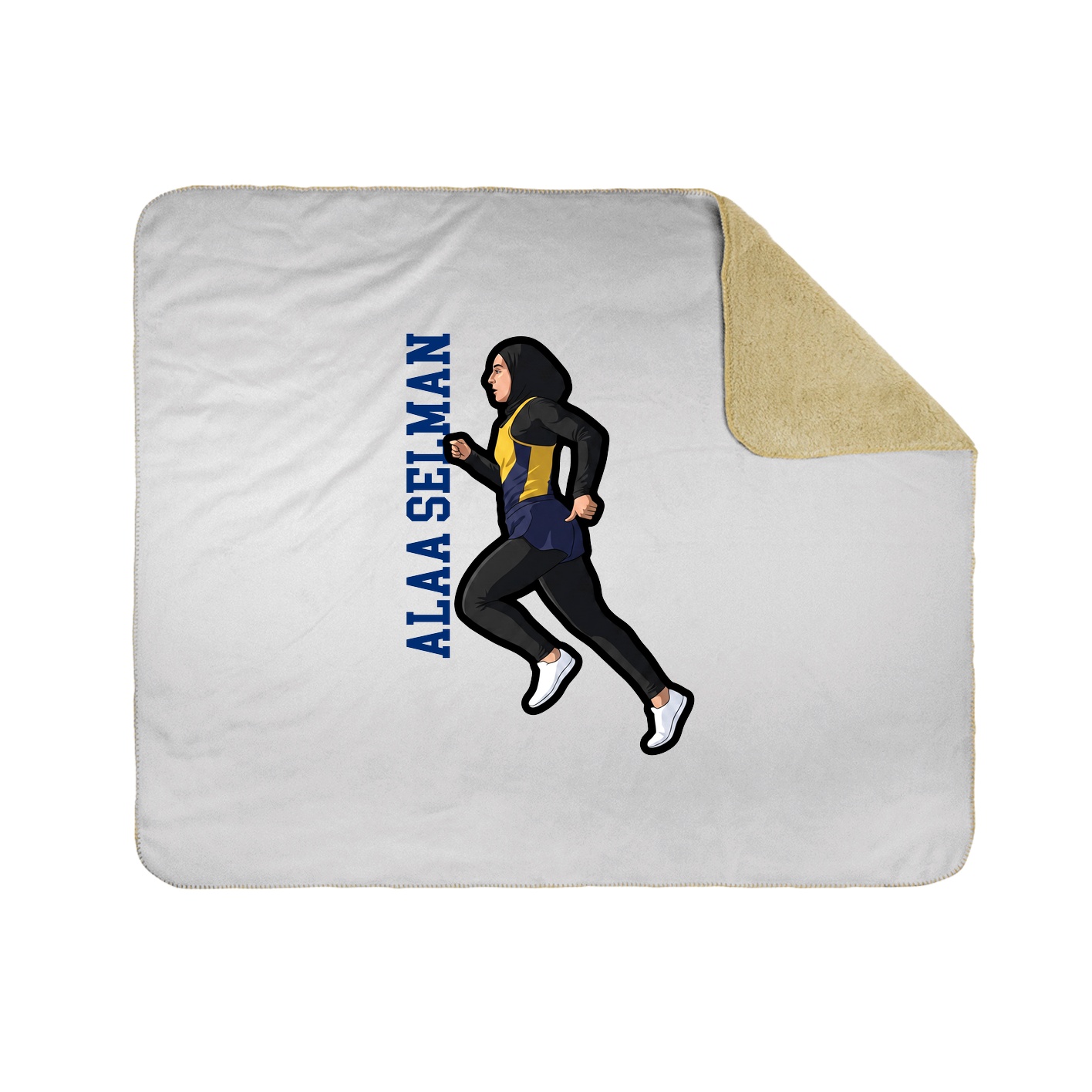 Throw Blanket — Name Vertical in White