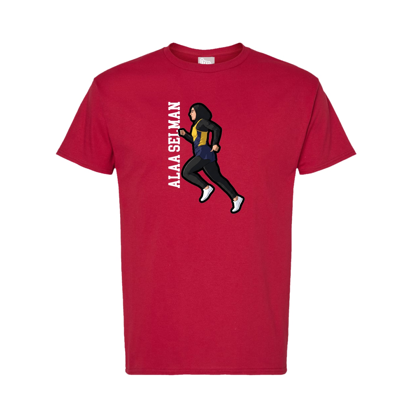 Tee — Name Vertical in Crimson