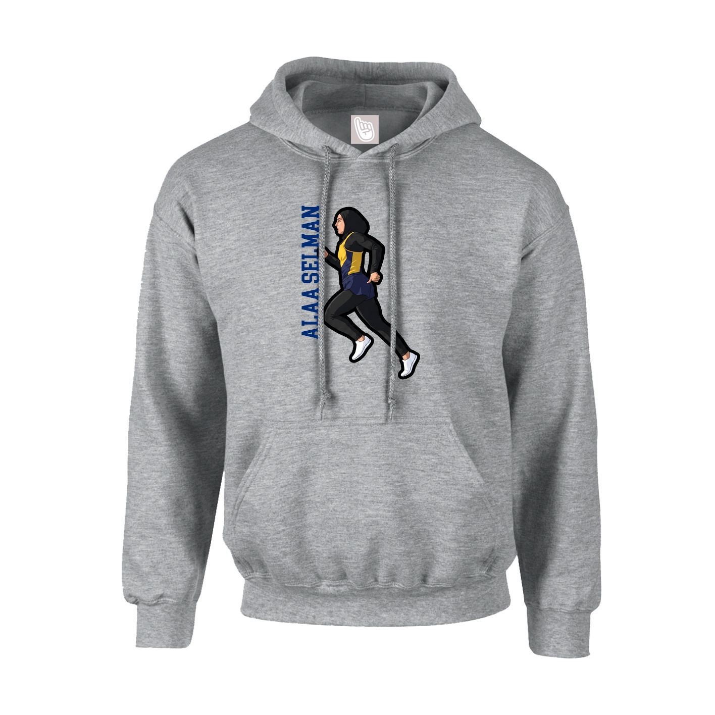 Hoodie — Name Vertical in Grey