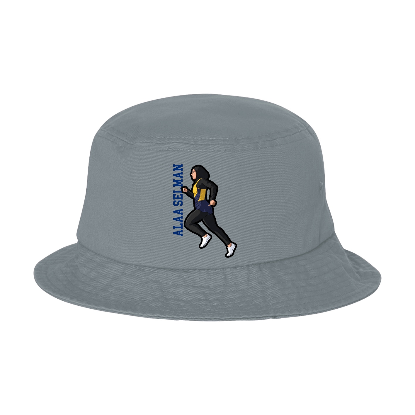 Bucket Cap — Name Vertical in Grey