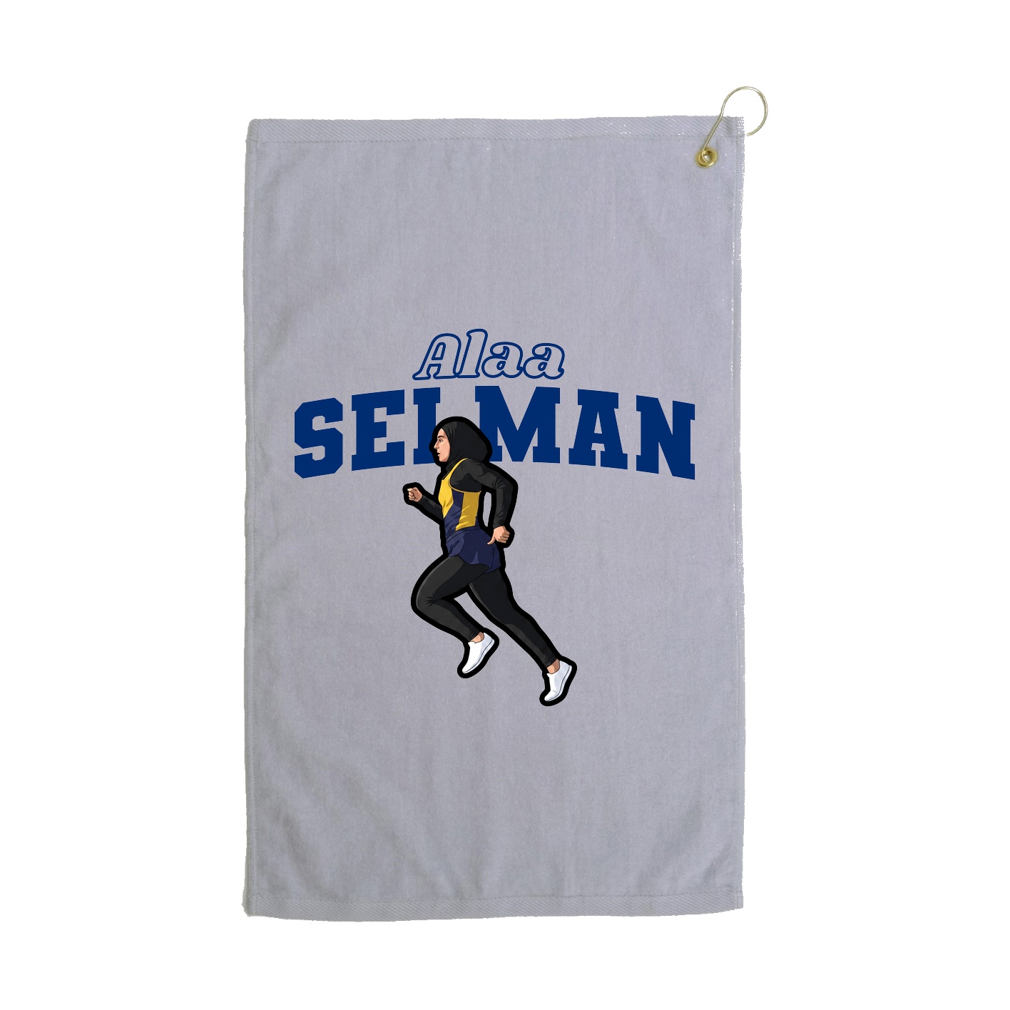 Golf Towel — Name Arch in Grey