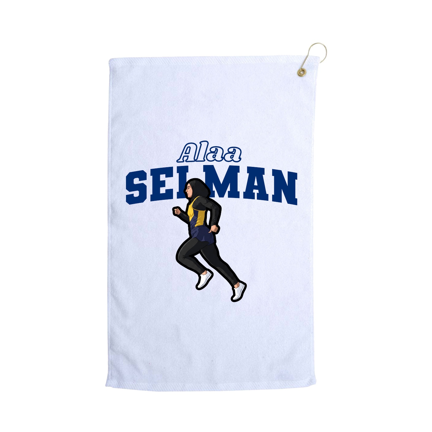 Golf Towel — Name Arch in White