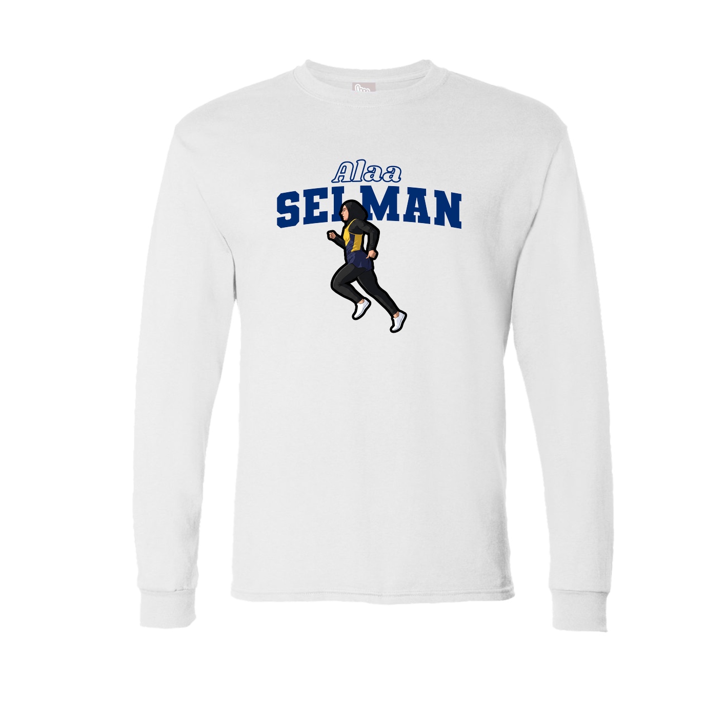 Long Sleeve Tee — Name Arch in White