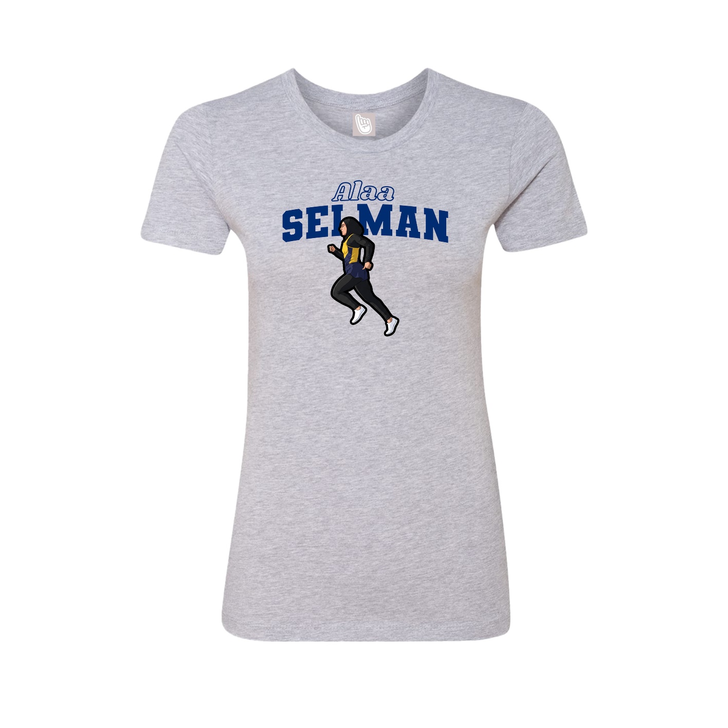 Fitted Women's Tee — Name Arch in Grey