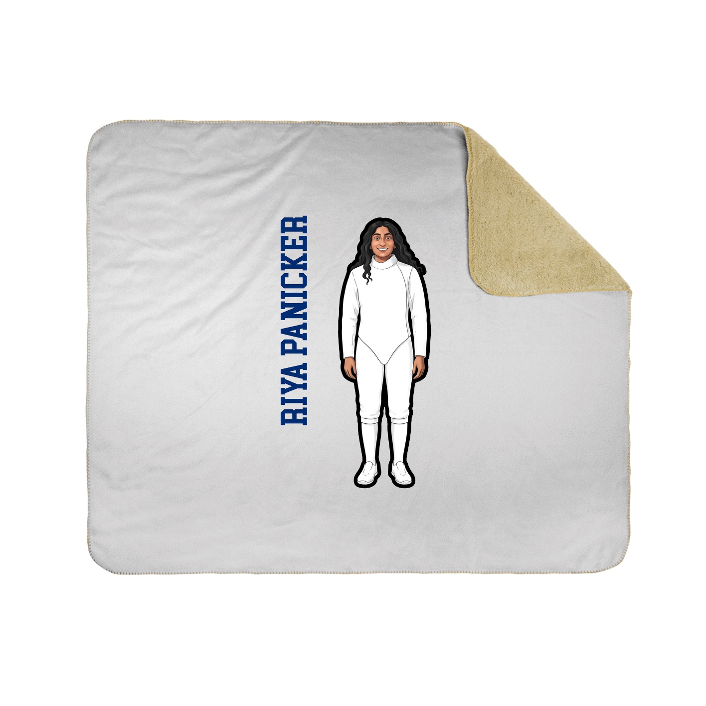 Throw Blanket — Name Vertical in White