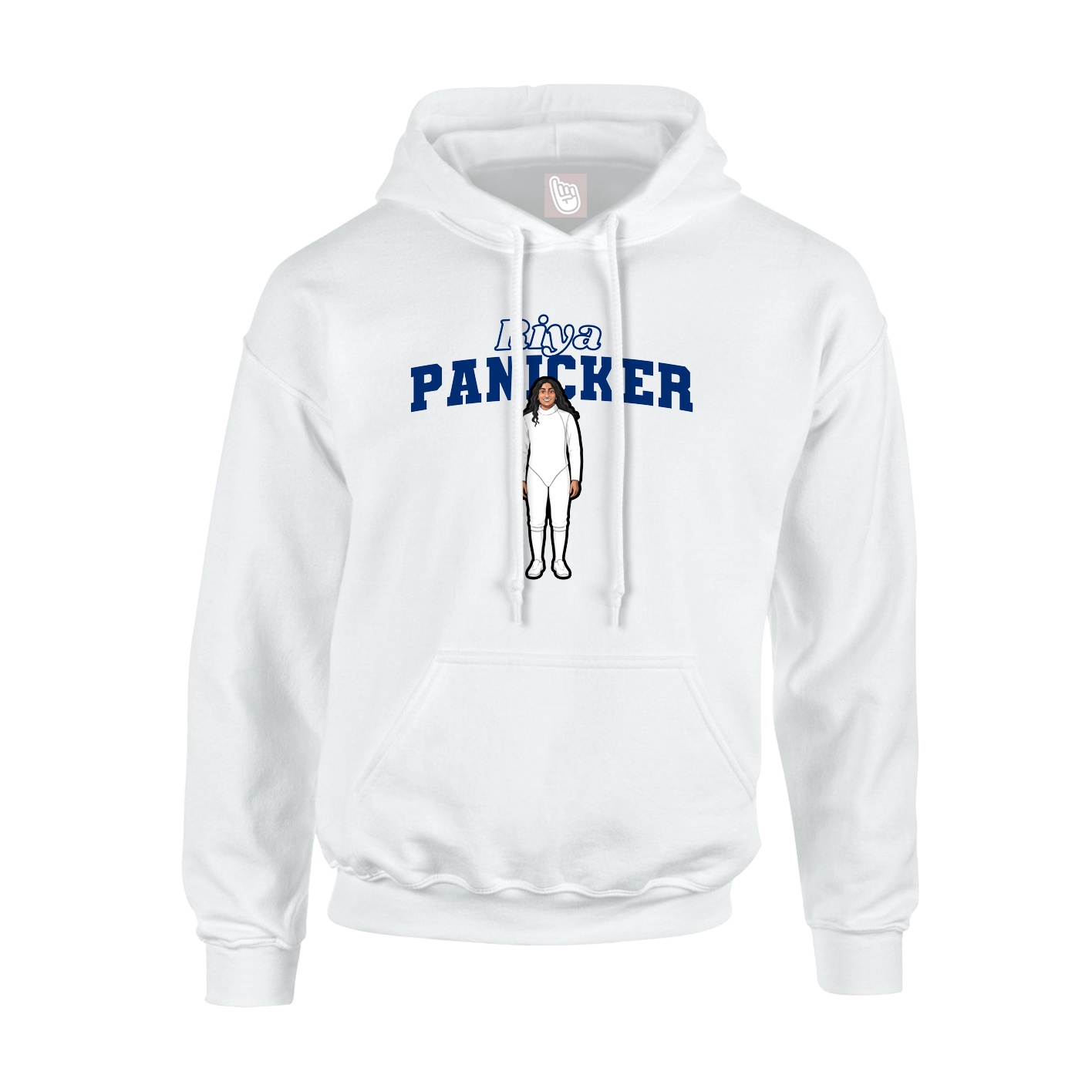 Youth Hoodie — Name Arch in White