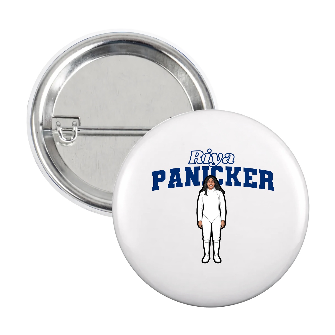Game Day Button — Name Arch in White