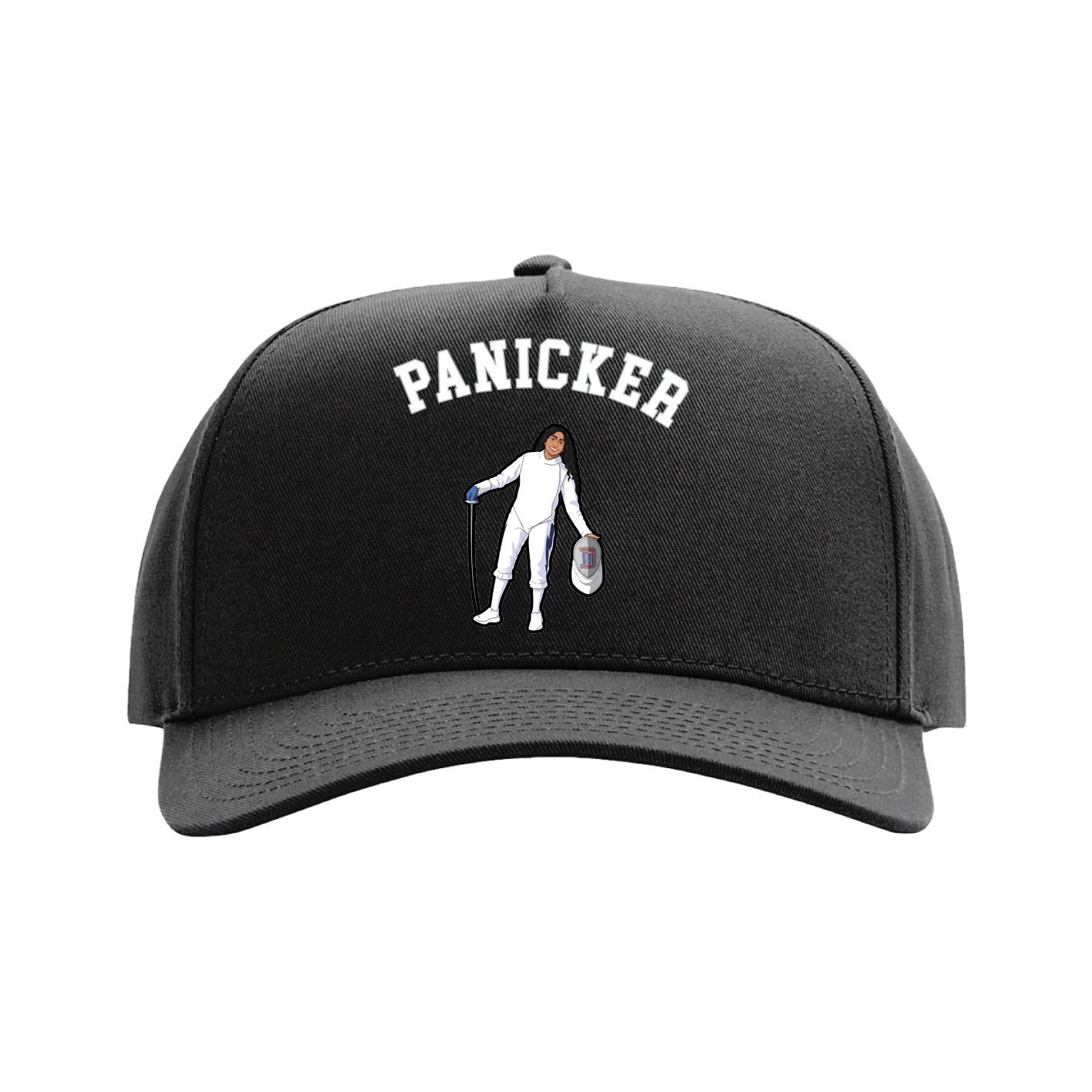 Full Fabric Five-Panel Champ Cap — Shirsey Arch in Black