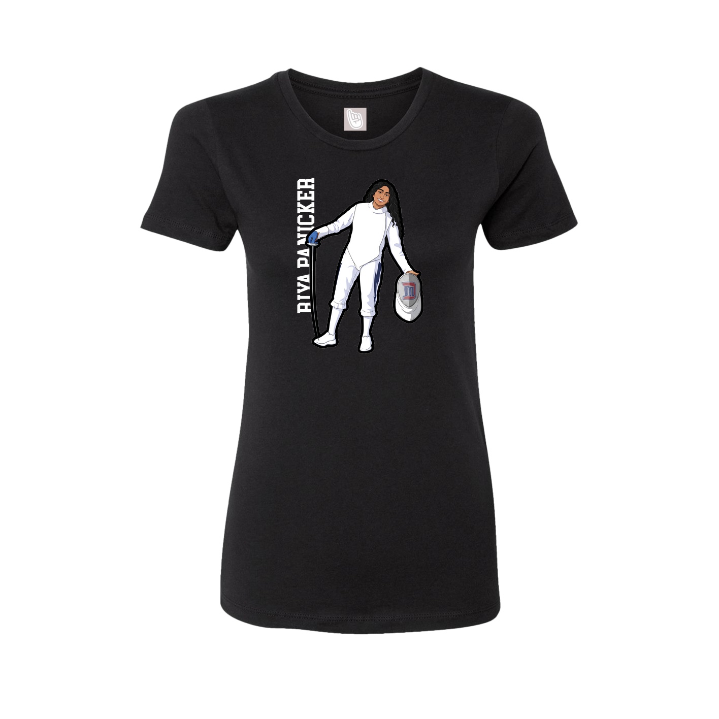 Fitted Women's Tee — Name Vertical in Black