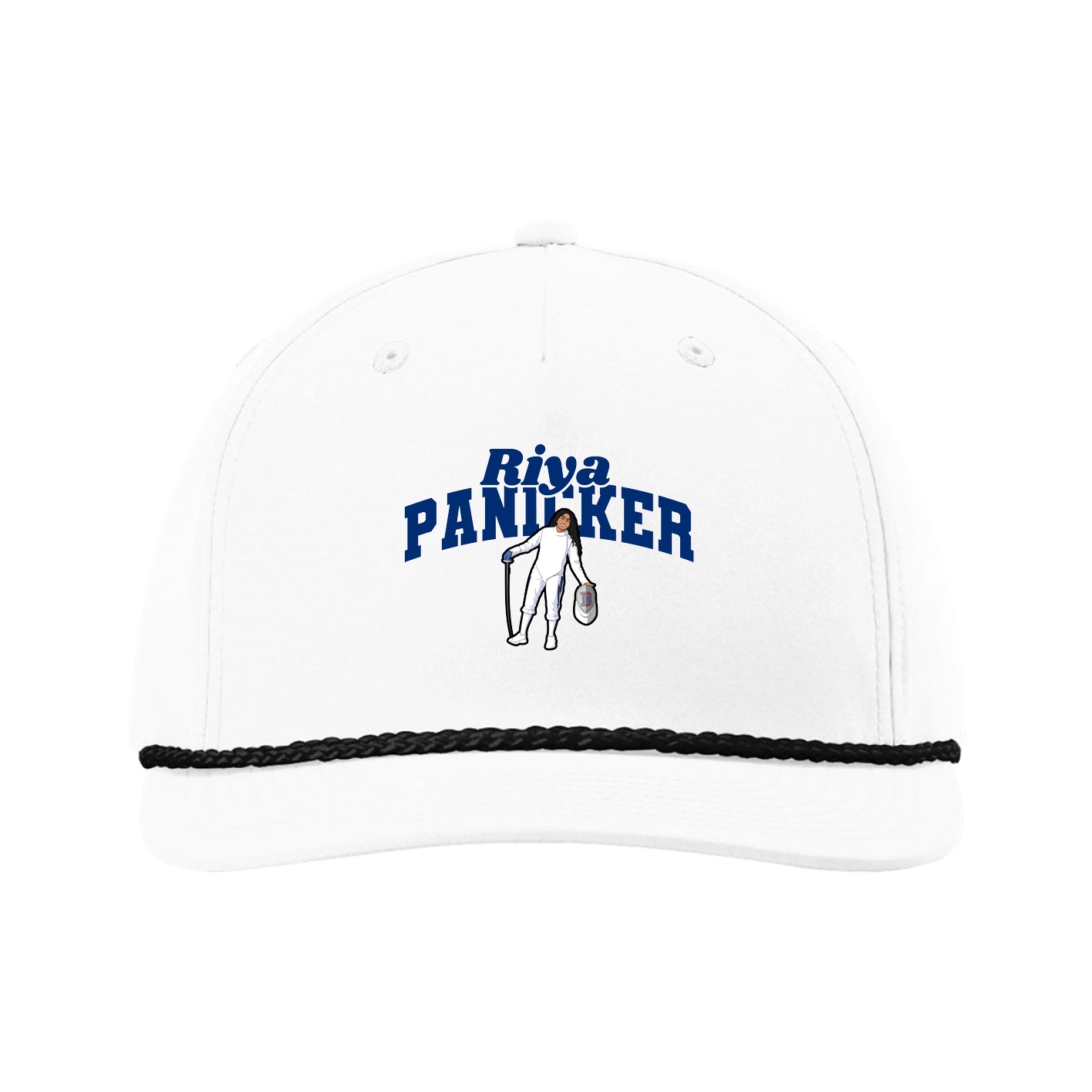 Five-Panel Classic Rope Cap — Signature Arch in White