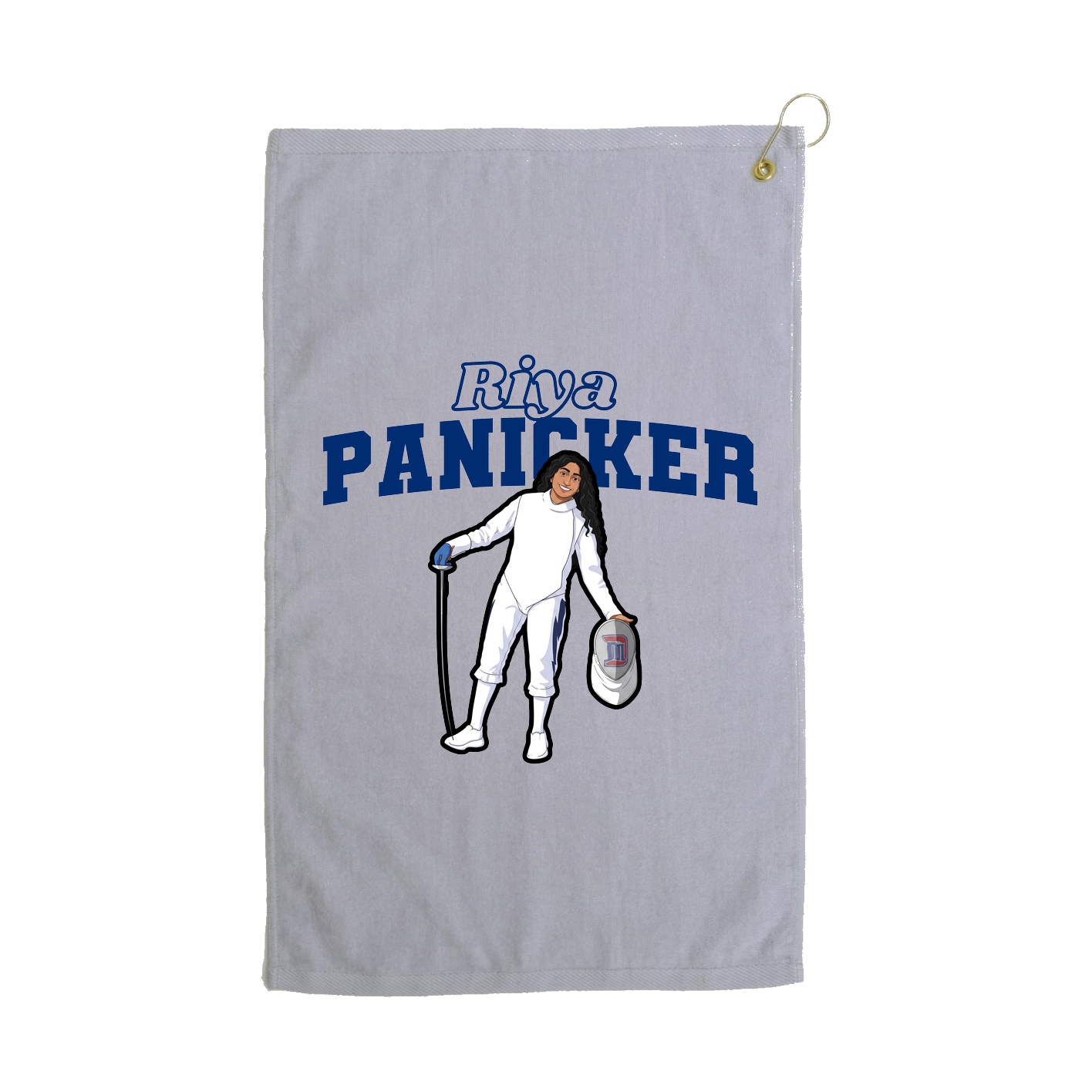 Golf Towel — Name Arch in Grey