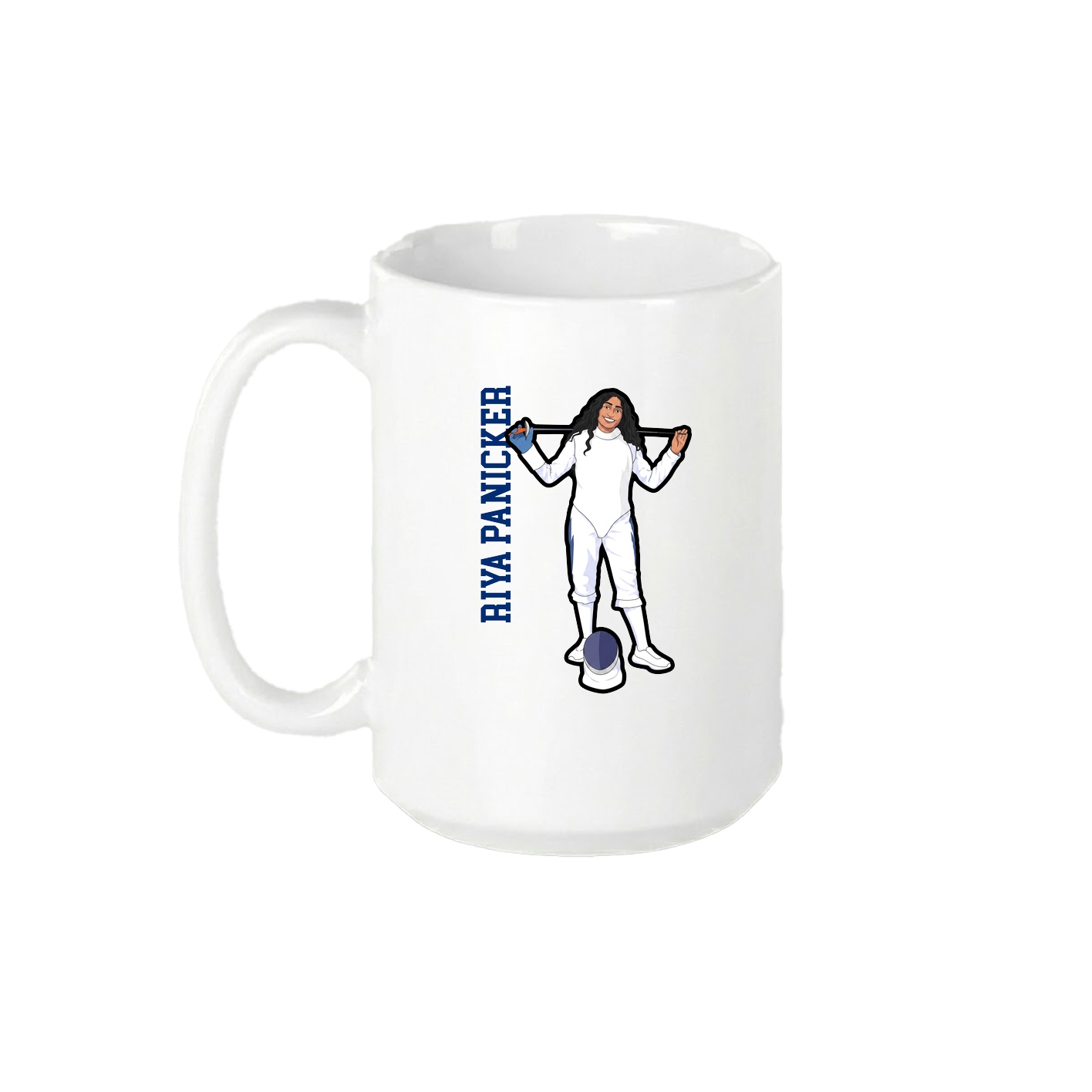 15oz Coffee Mug — Name Vertical in White
