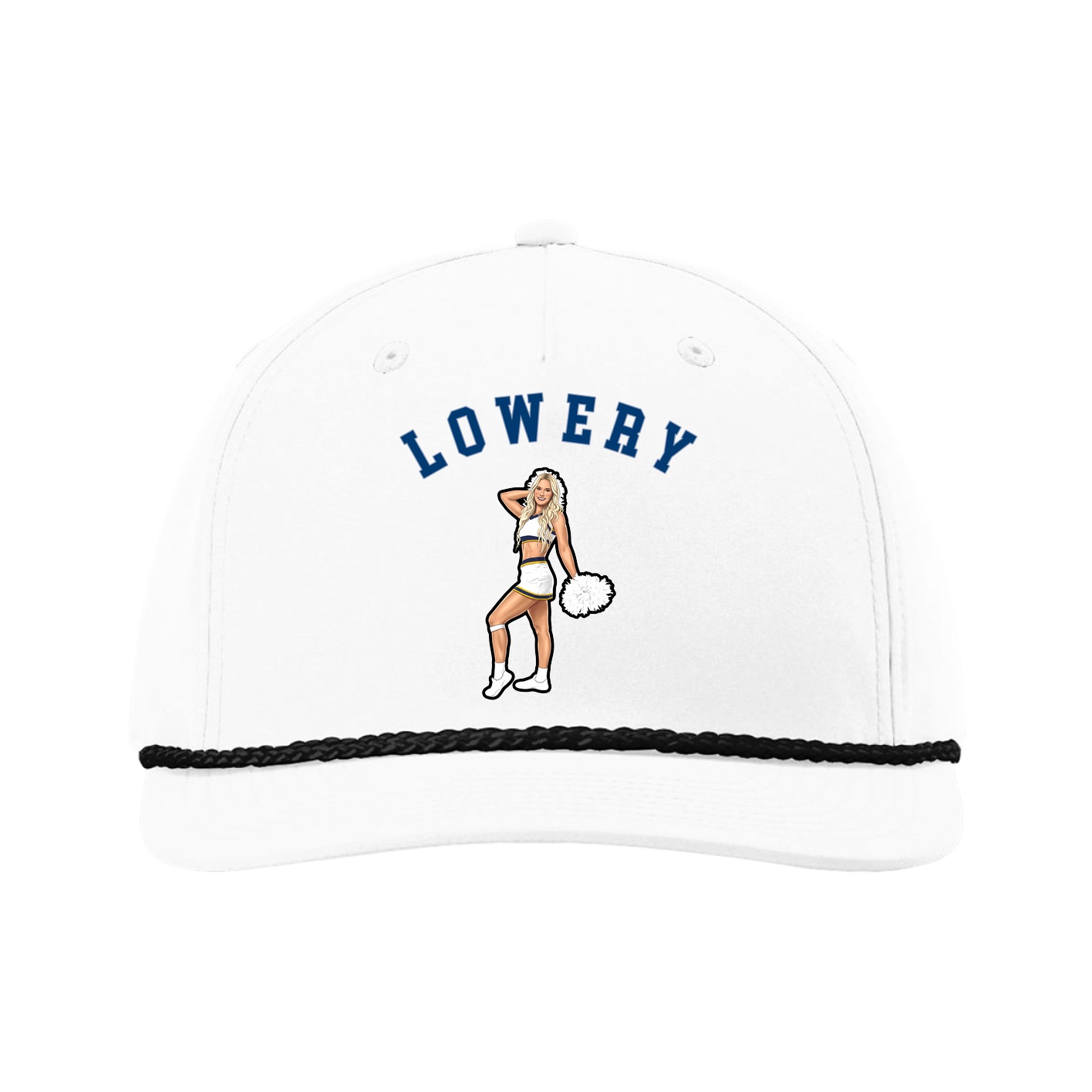 Five-Panel Classic Rope Cap — Shirsey Arch in White