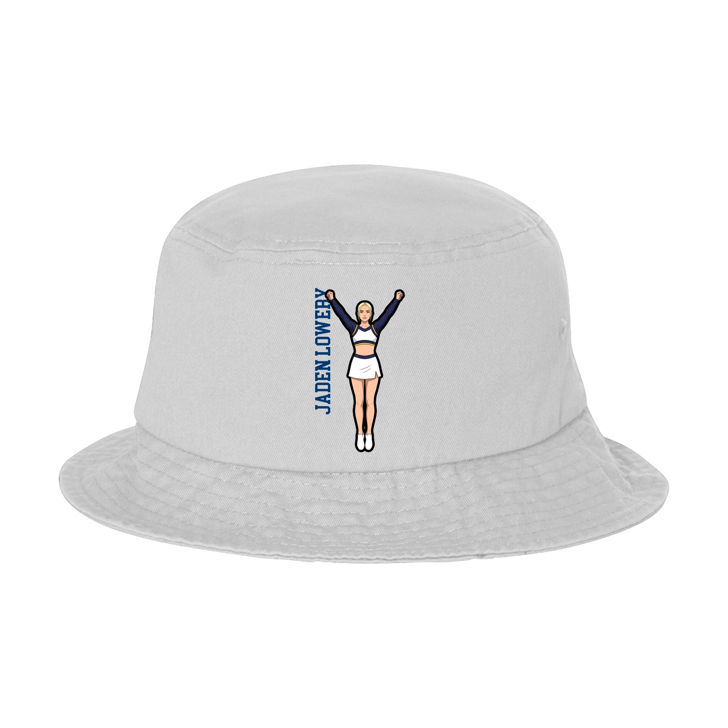 Bucket Cap — Name Vertical in White