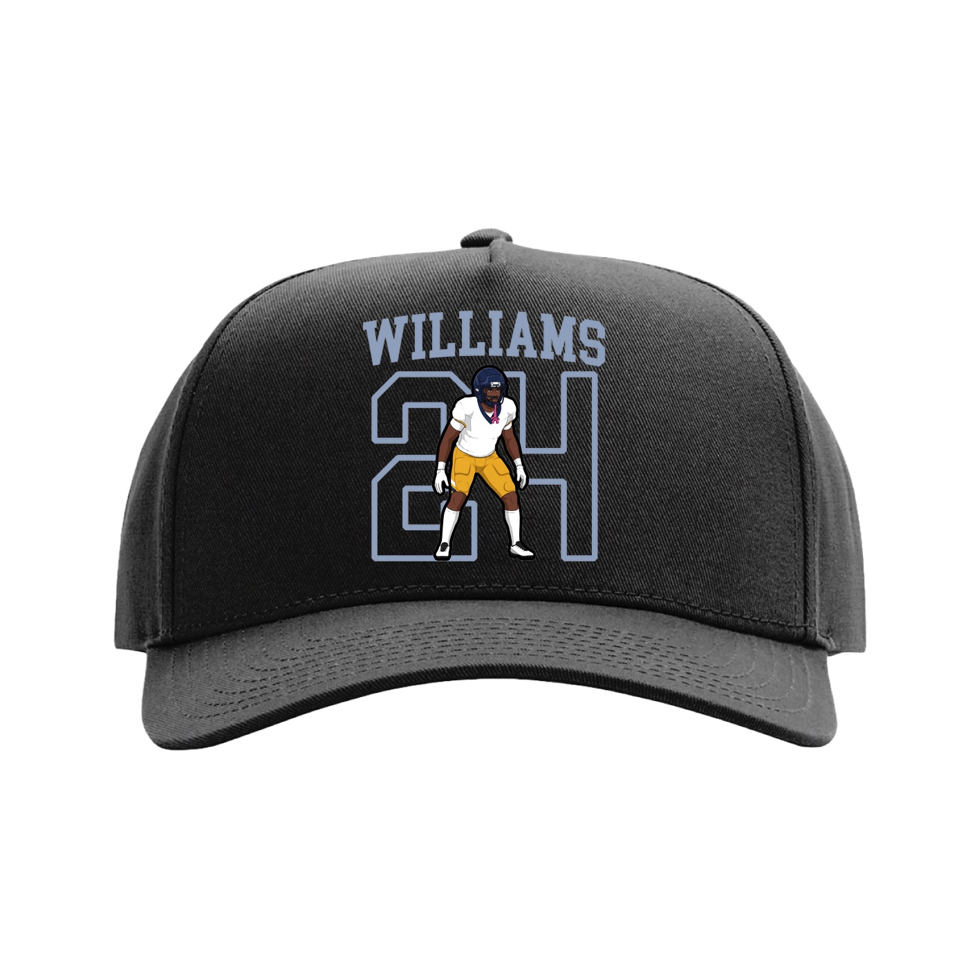 Full Fabric Five-Panel Champ Cap — Shirsey in Black