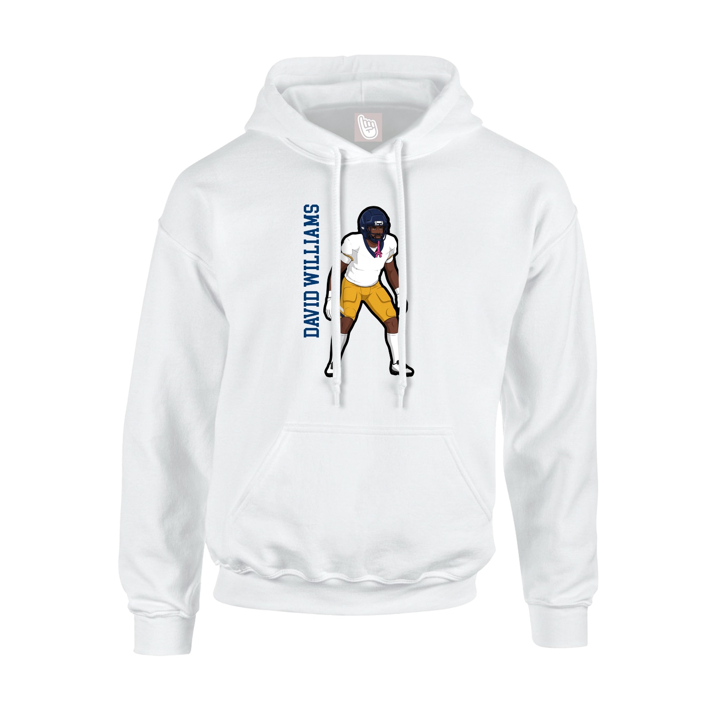 Youth Hoodie — Name Vertical in White