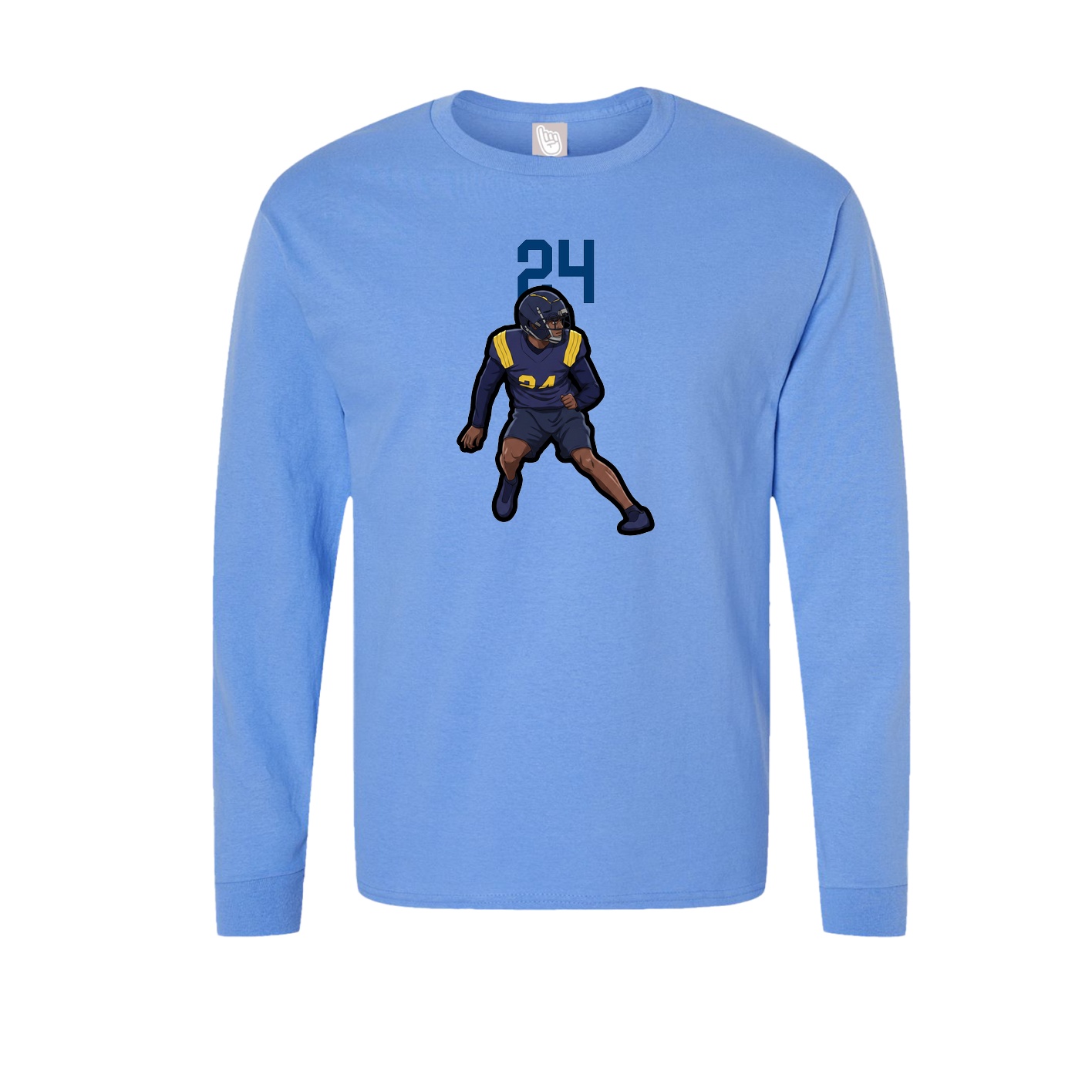 Long Sleeve Tee — Number Top in Powder Blue