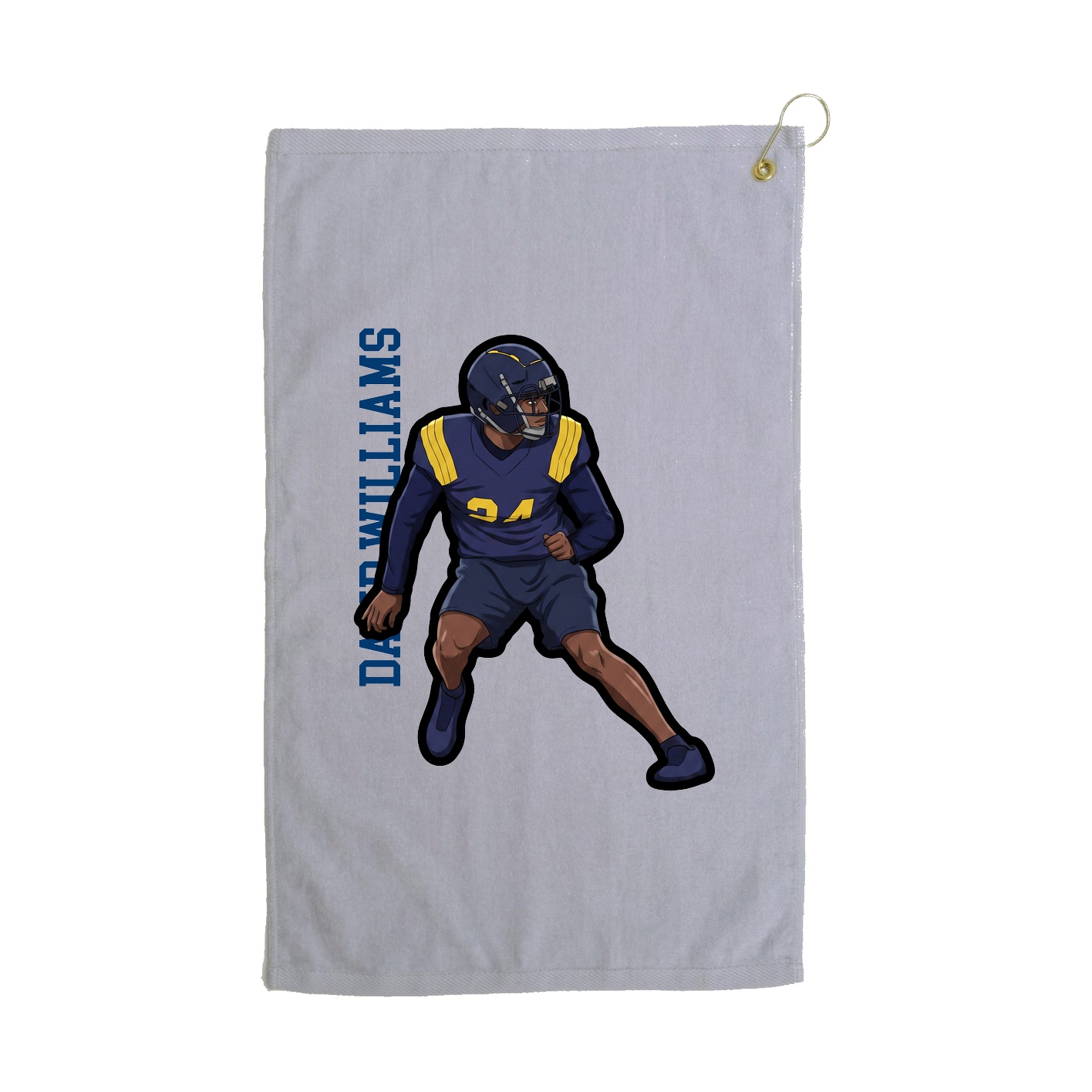 Golf Towel — Name Vertical in Grey