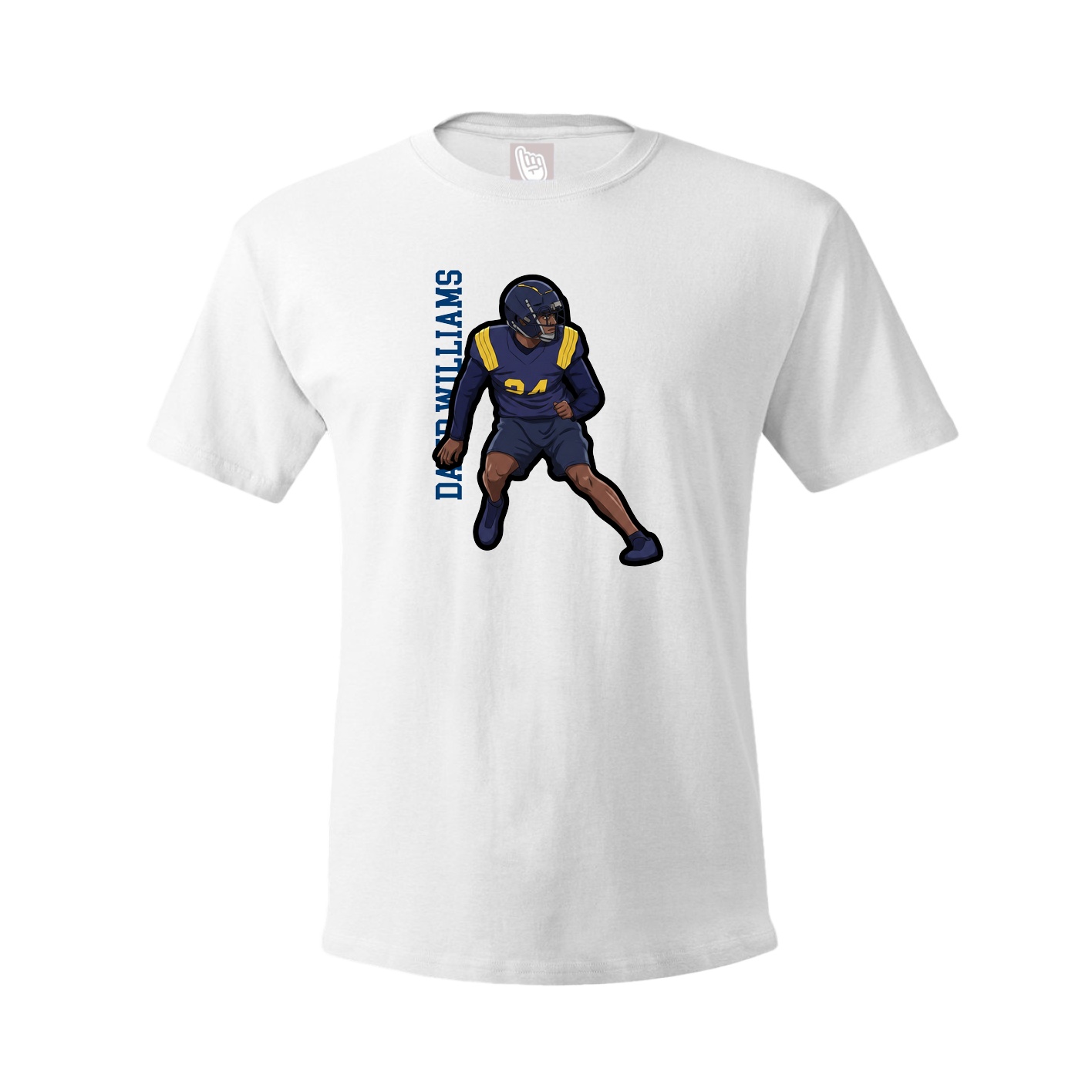 Youth Tee — Name Vertical in White
