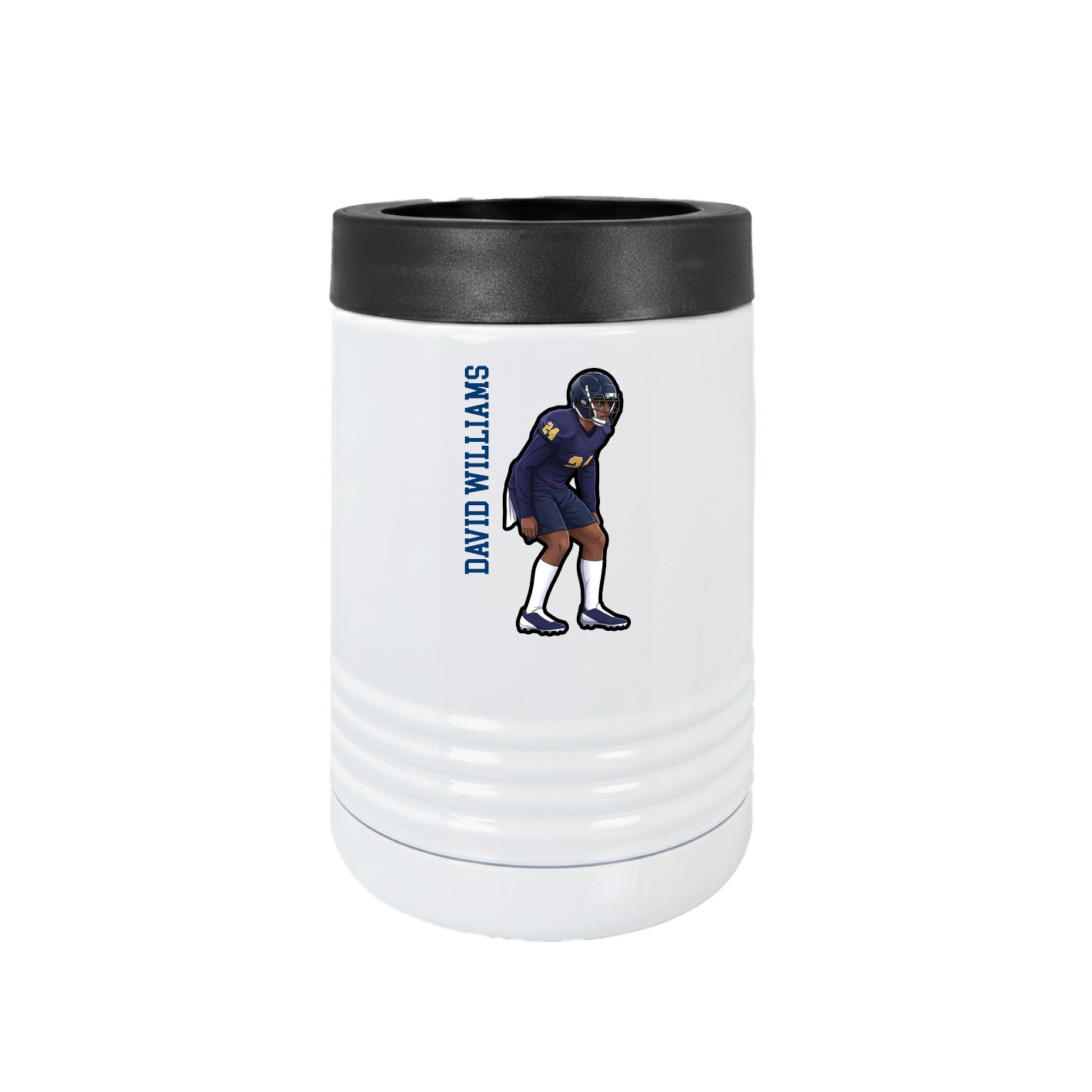 Beverage Holder — Name Vertical in White