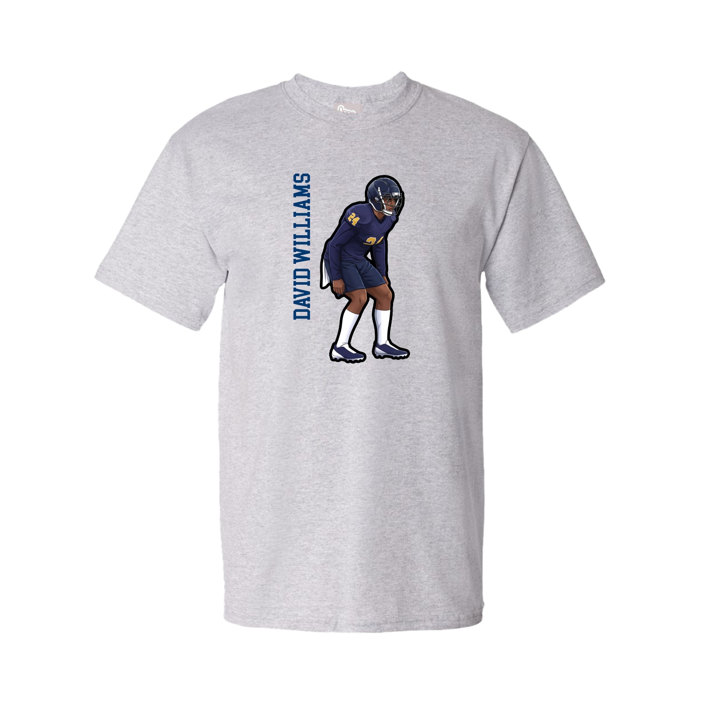 Youth Tee — Name Vertical in Grey