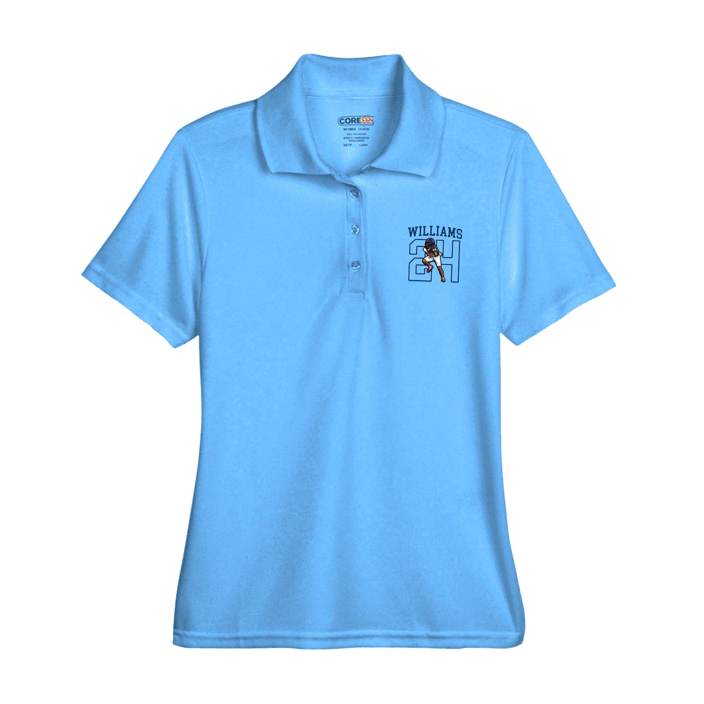 Womens Performance Polo — Shirsey in Light Blue