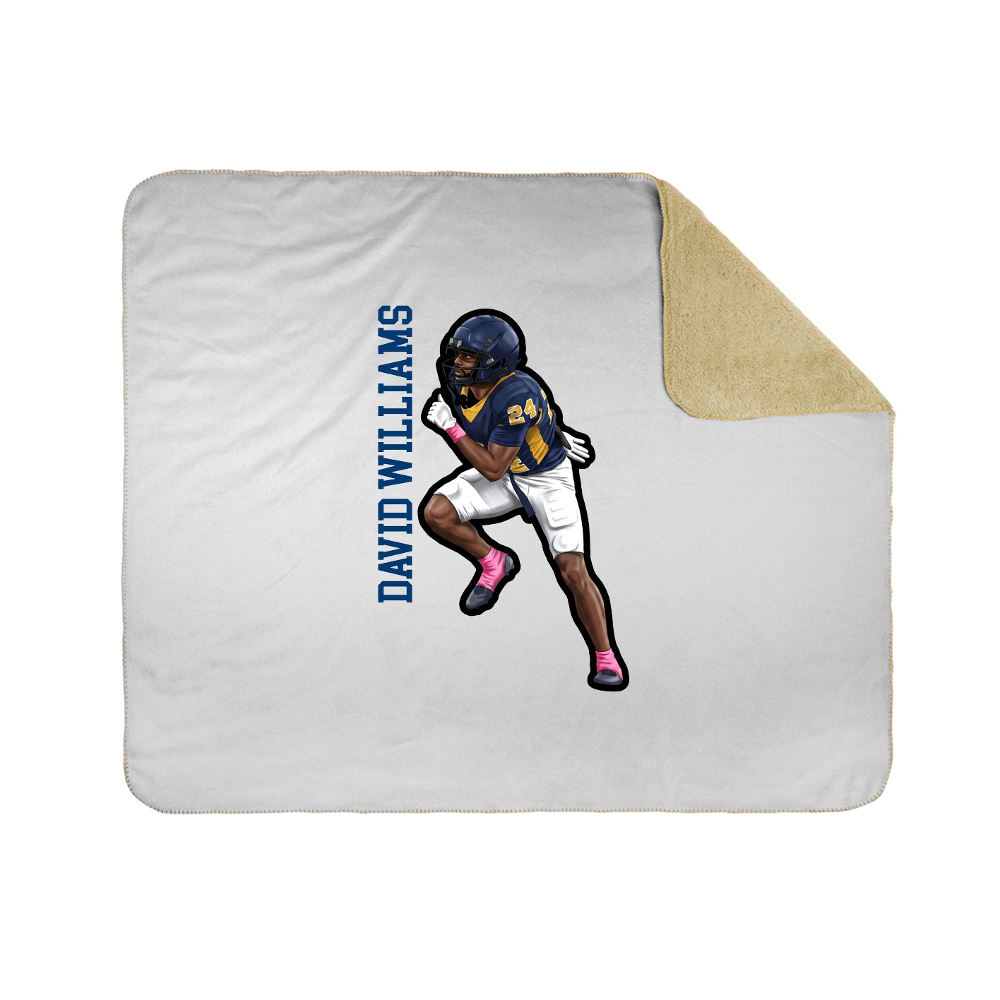 Throw Blanket — Name Vertical in White
