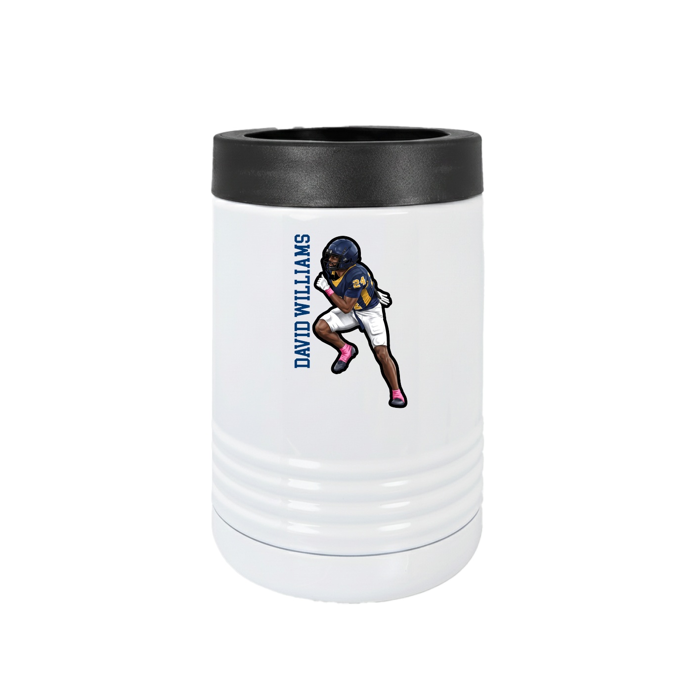 Beverage Holder — Name Vertical in White